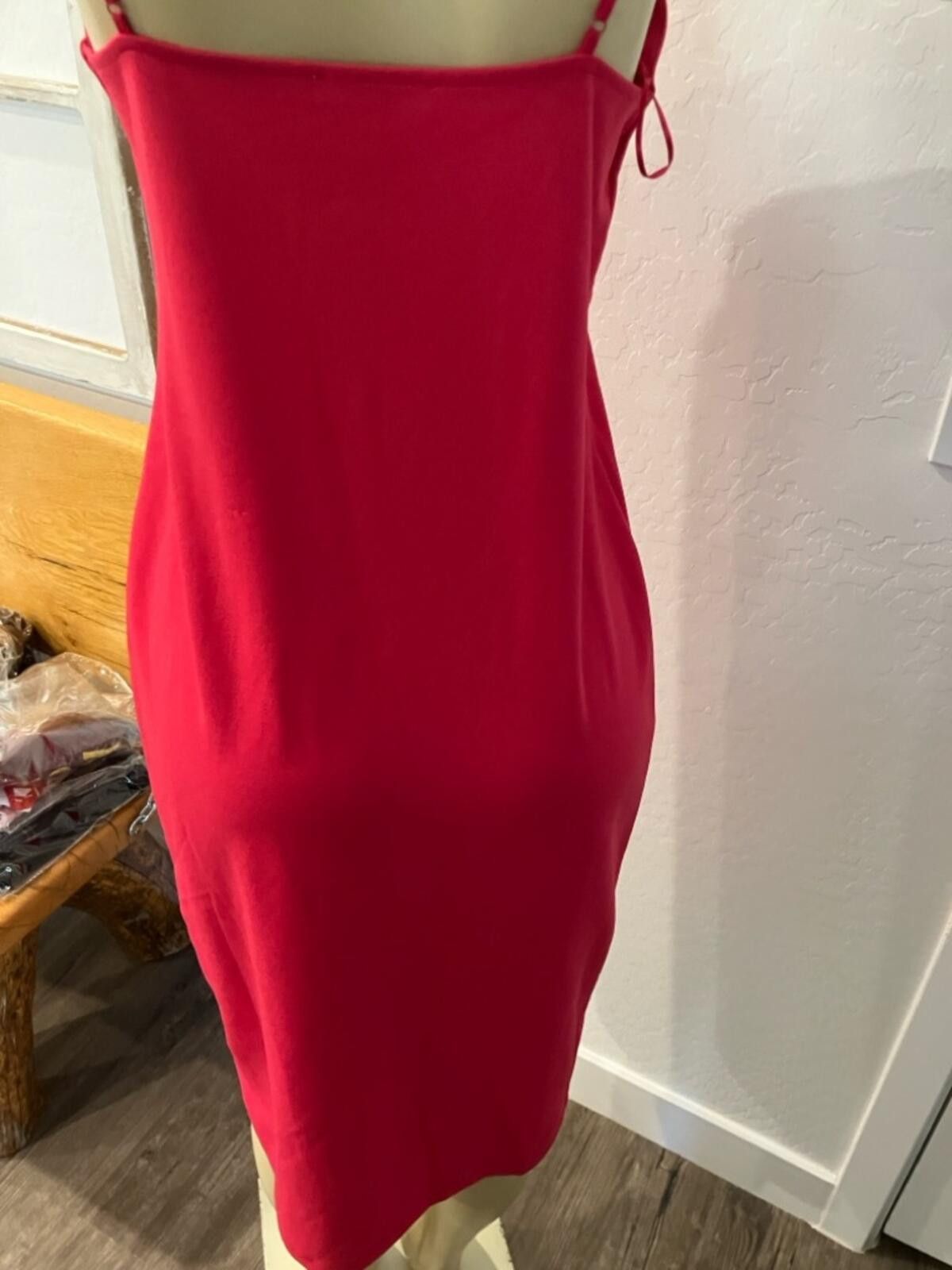 Zara Zara Hot Pinkish Red Mini Slip Dress with Cowl Neckline Size M / US 6-8 / IT 42-44 - 9 Thumbnail