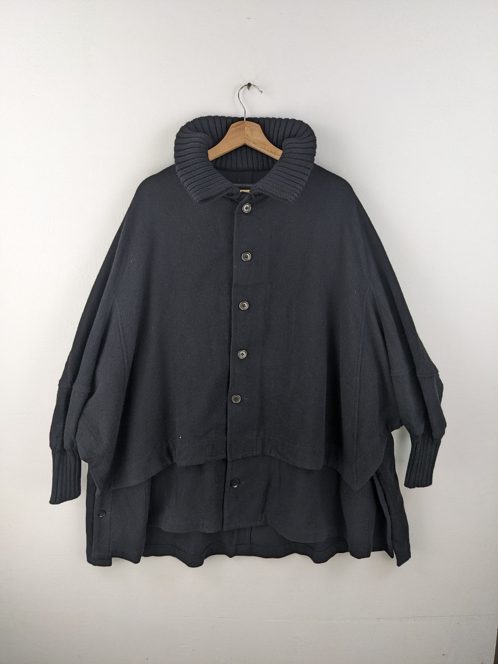 Japanese Brand × Y's × Yohji Yamamoto Vintage Yohji Yamamoto Noir Double Layer Wool Coat Size US M / EU 48-50 / 2 - 1 Thumbnail