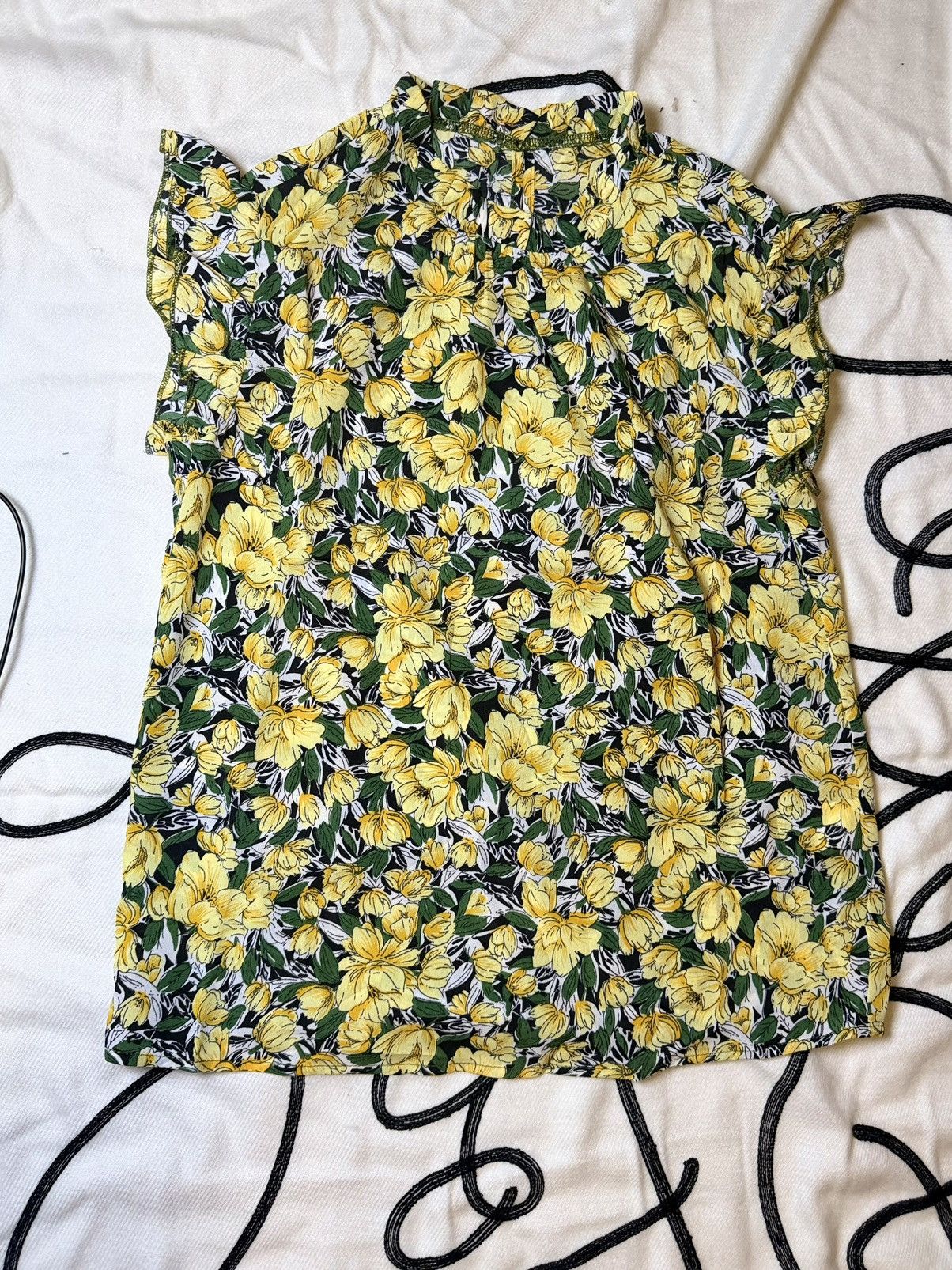 Other Women's Ruffle Short Sleeve Summer Trendy Floral Trim Neck Size M / US 6-8 / IT 42-44 - 6 Thumbnail