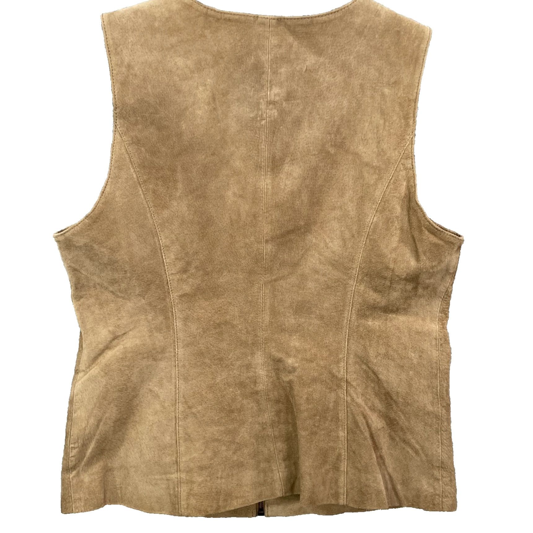 VINTAGE Chadwicks Suede Leather Vest Women's Medium Beige Corpcore 90's Chic Y2k Office Body/Workwear