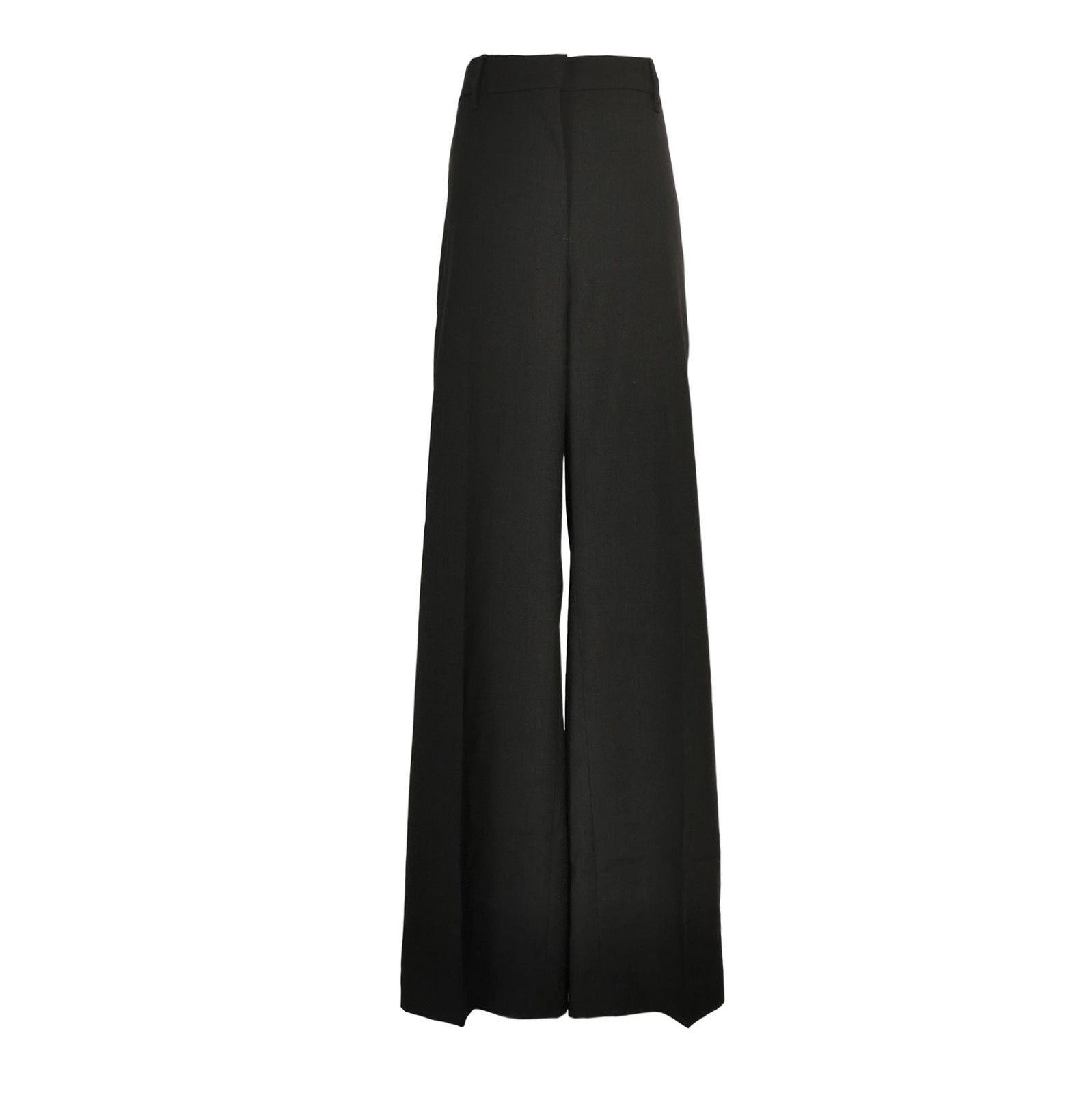 Prada Prada Black Wool Wide-Leg Trousers Size 42 0089 Size 42" / US 20 - 1 Thumbnail