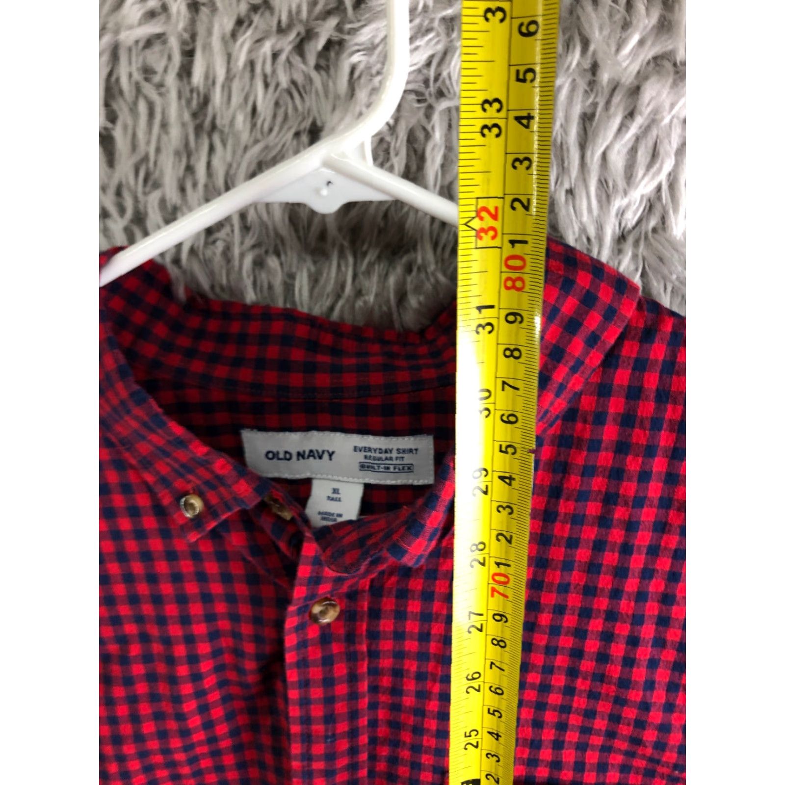 Old Navy Old Navy Everyday Shirt Red Plaid Long Sleeve Button-Down Collar Shirt XLT Big & Tall Mens Shirt Size US XL / EU 56 / 4 - 5 Thumbnail