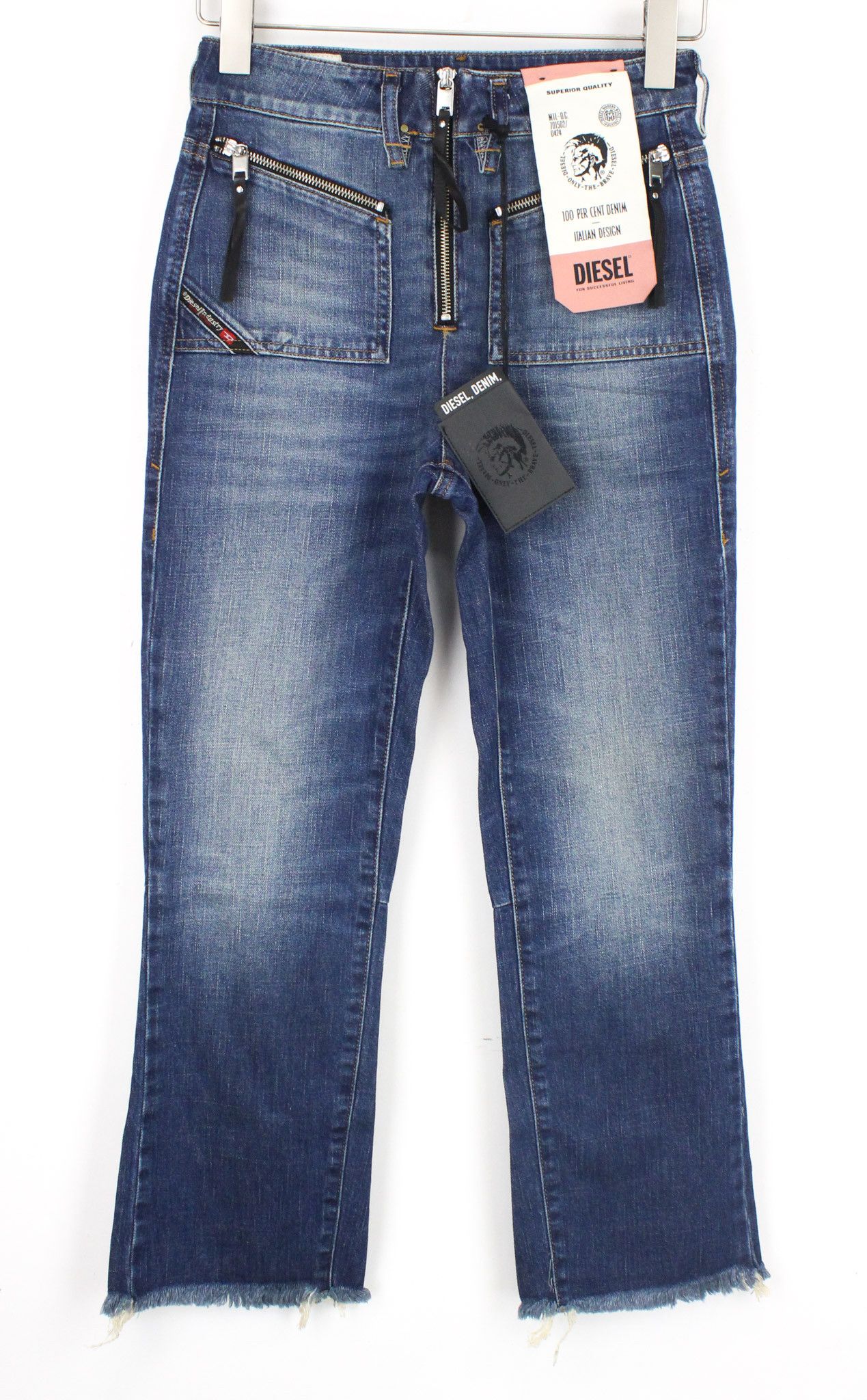Diesel D-EARLIE 089AR W25/L32 Blue Cropped Jeans 70056 Size 25" / US 0 / IT 36 - 2 Thumbnail