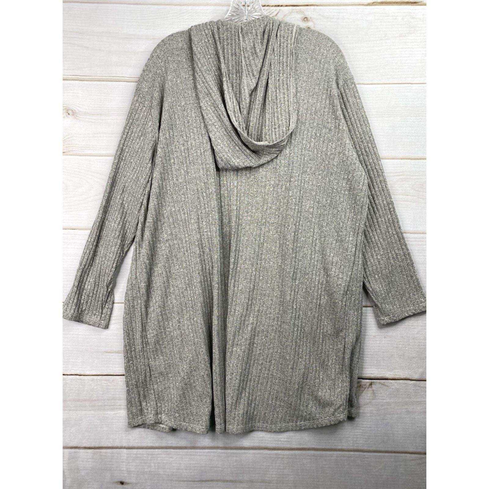 Doublet Double Zero Cardigan Womens 2X Hooded Beige Lightweight Pockets Ribbed Open V-Neck Knit Regular Long Sleeve Marled Vintage No Size XXL / US 16-18 / IT 52-54 - 7 Thumbnail