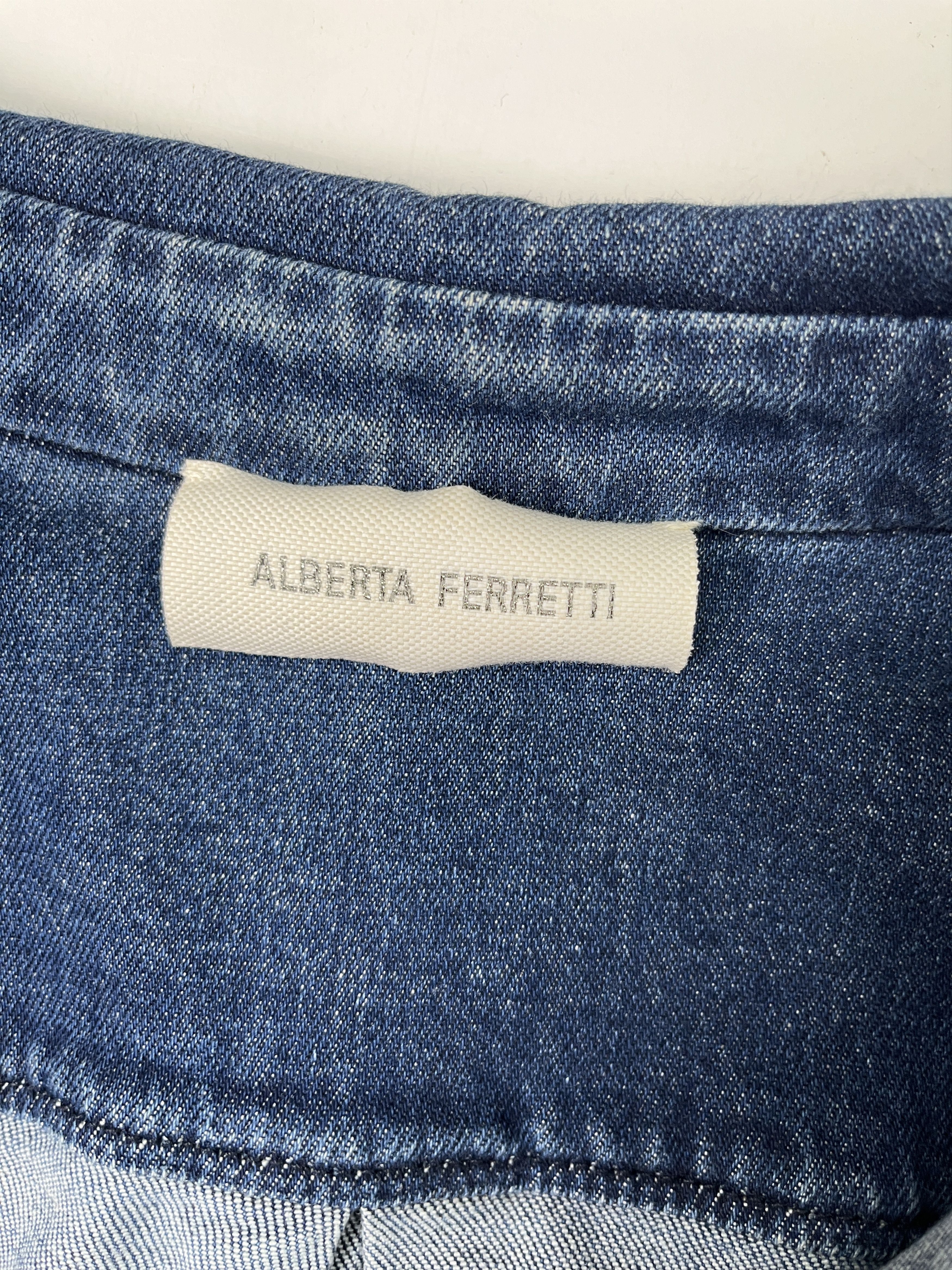 Alberta Ferretti Alberta Ferretti Denim Long Sleeve Shirt Size S / US 4 / IT 40 - 4 Thumbnail
