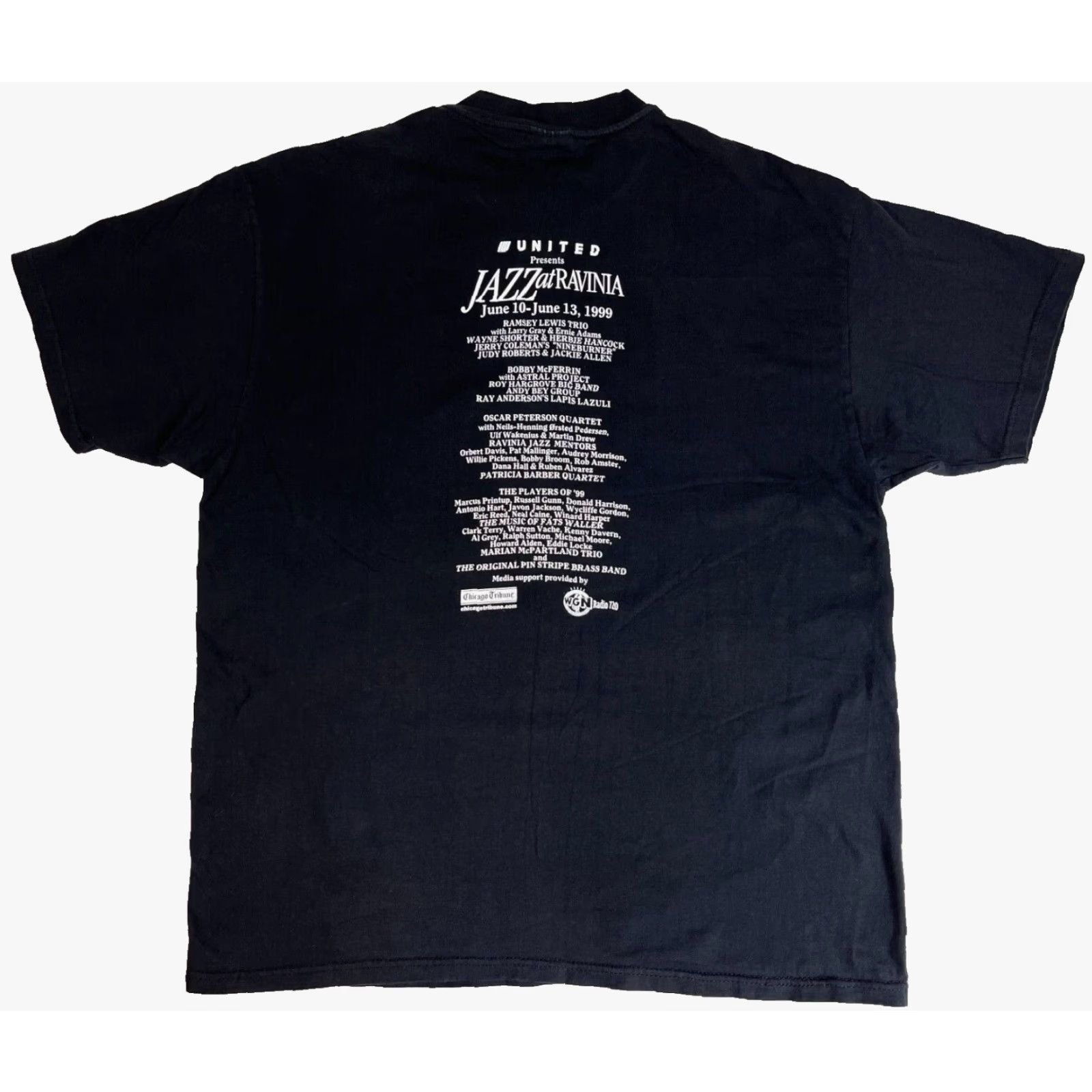 Hanes VINTAGE Jazz at Ravinia T-Shirt Mens XL Black Hanes Beefy-T 1999 90s Music Double-Sided Size US XL / EU 56 / 4 - 2 Thumbnail