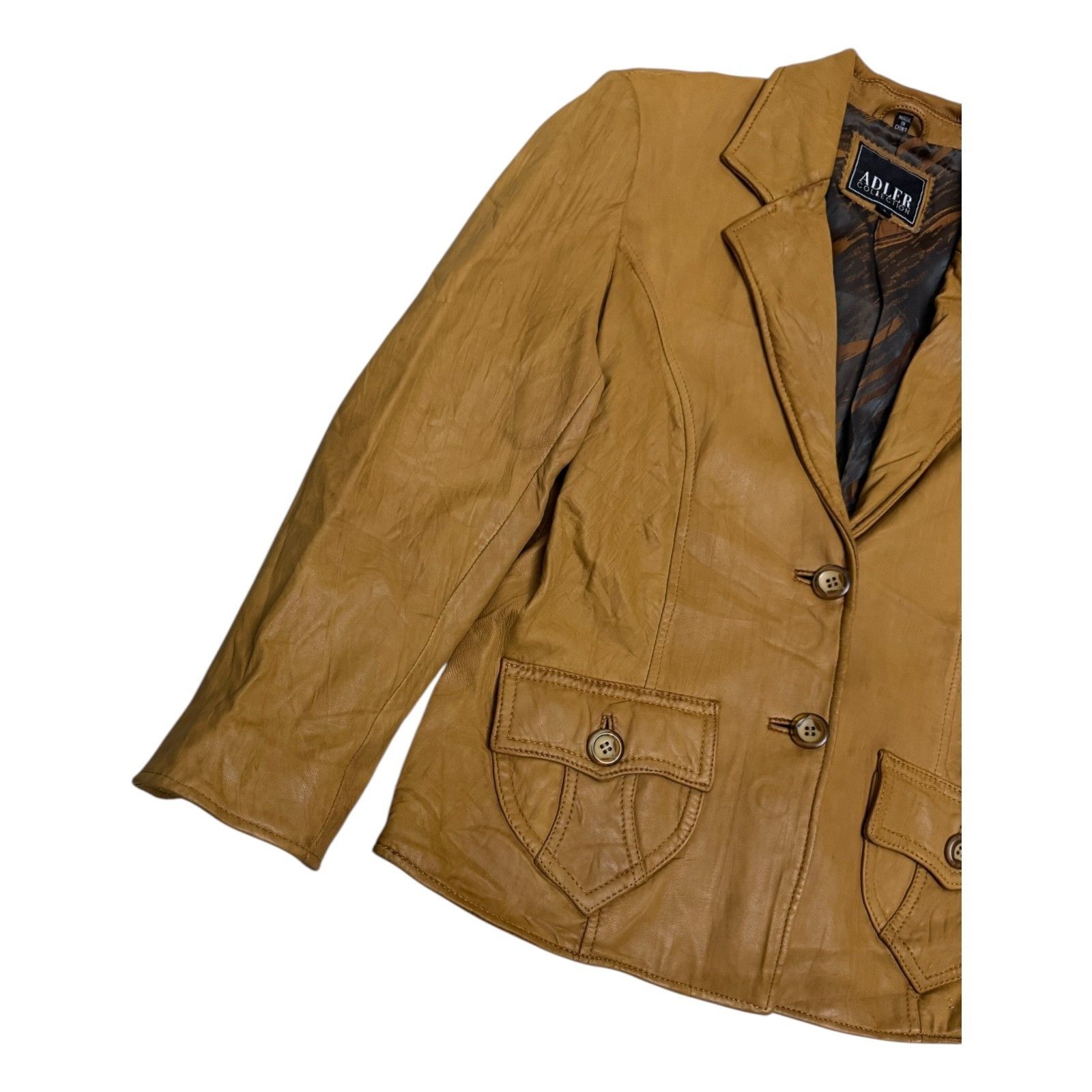 Adler ADLER New Zealand LAMBSKIN Leather Designer Jacket Small Size S / US 4 / IT 40 - 6 Thumbnail