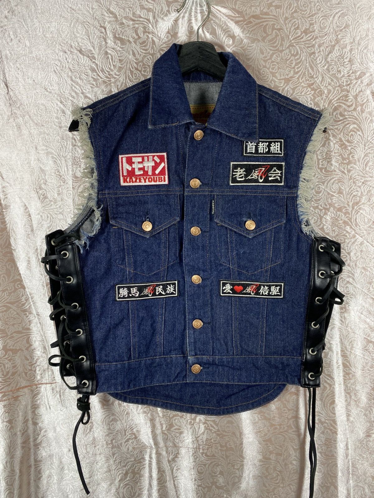 Kadoya KADOYA Kazeyoubi Biker Denim Leather Side Lace Motorcycle Size US M / EU 48-50 / 2 - 3 Thumbnail