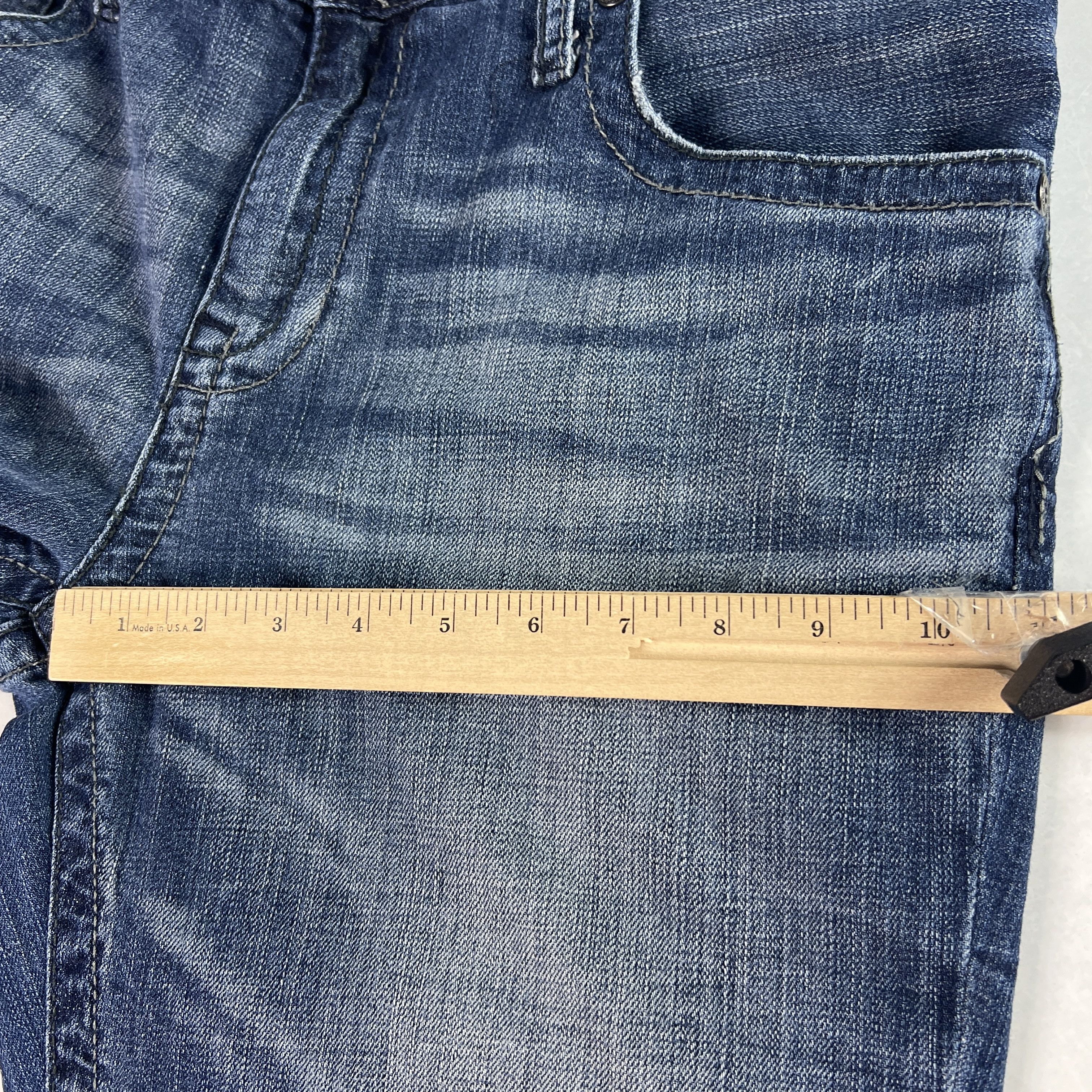 BKE BKE Jeans Long Derek Straight Leg Blue Faded Stretch Denim Size US 35 - 17 Thumbnail