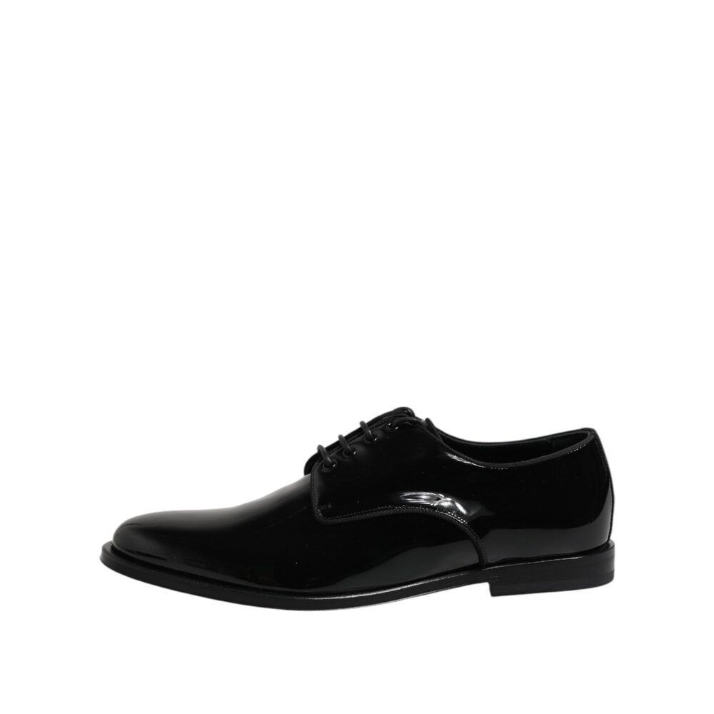 Dolce & Gabbana Dolce & Gabbana Black Patent Leather Derby Formal Dress Shoe Size US 7 / EU 40 - 6 Thumbnail