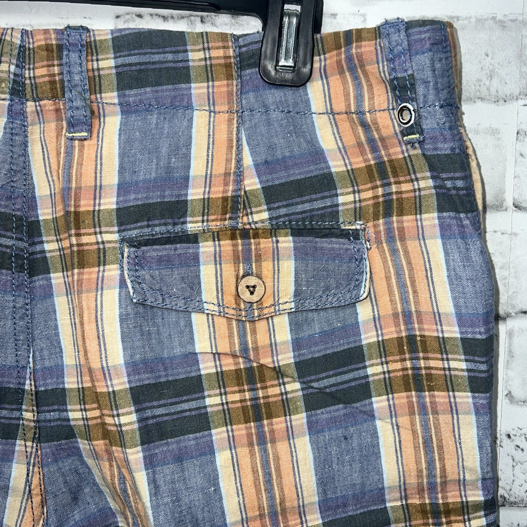 Tommy Bahama TOMMY BAHAMA Relaxed Fit Plaid Linen Shorts Mens Size 34 Multicolor Size US 34 / EU 50 - 3 Thumbnail