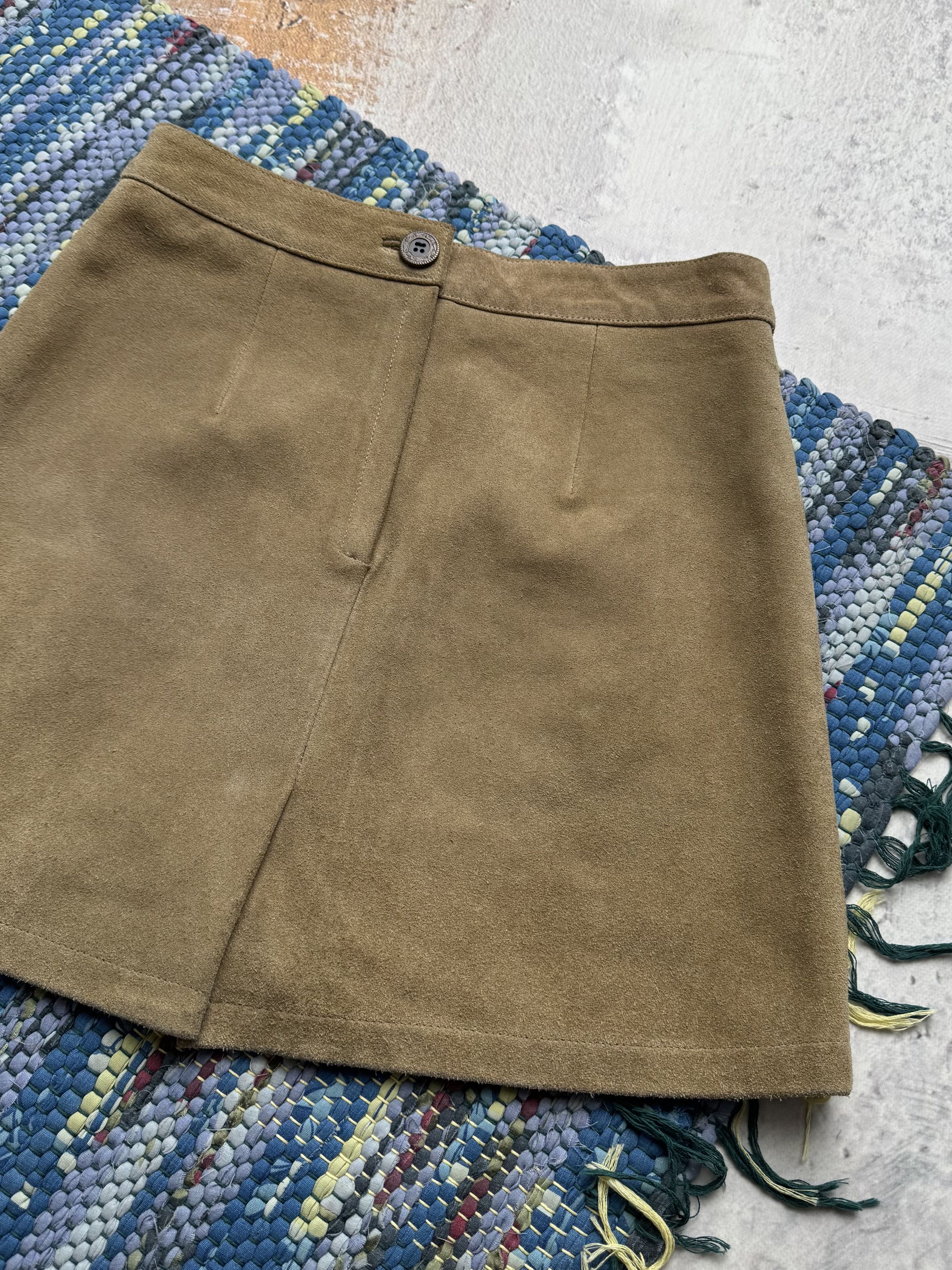 Vintage Vintage Leather Mini Skirt A8(V1)D15 Size 25" / US 0 / IT 36 - 10 Thumbnail