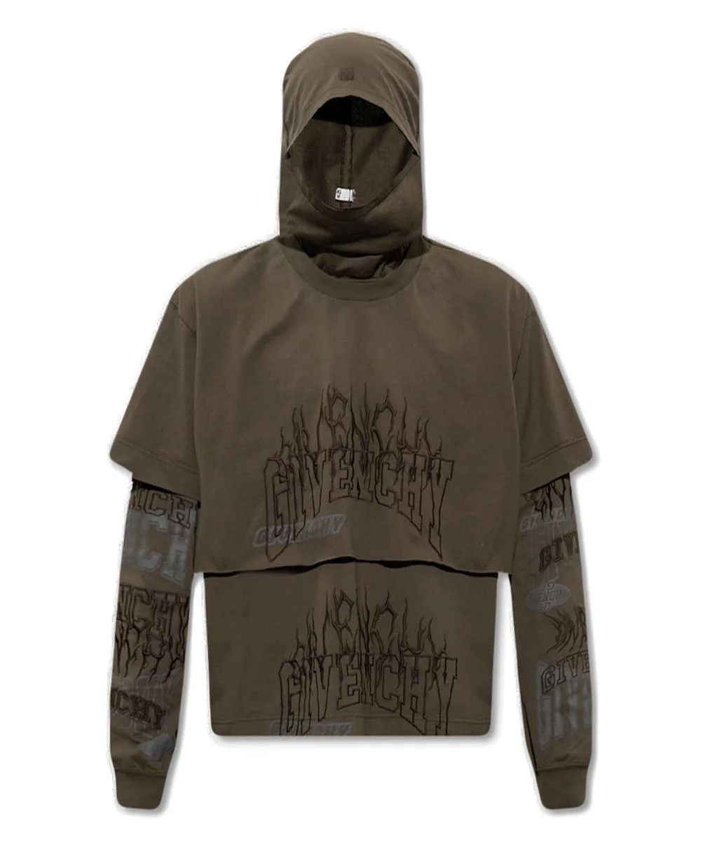 Givenchy Sample Givenchy Layered Graphic Balaclava T-Shirt Size US M / EU 48-50 / 2 - 1 Thumbnail