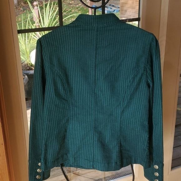 Vintage CAbi Lennon Jacket Legion Teal Green Corduroy Military Style Size M / US 6-8 / IT 42-44 - 4 Thumbnail