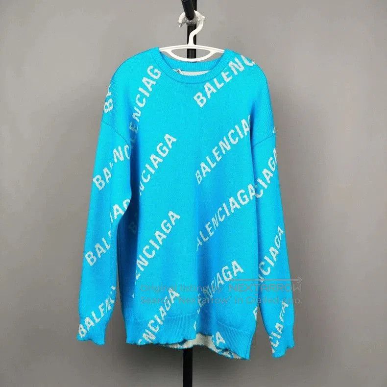Balenciaga Balenciaga Logo Sweater XS Light Blue. Size US XS / EU 42 / 0 - 1 Thumbnail