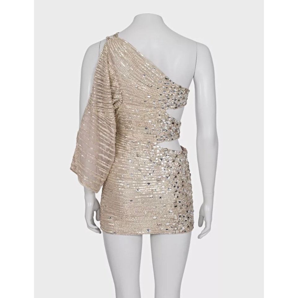 Zuhair Murad Zuhair Murad Silver Beaded Cocktail Dress - Size S Size XS / US 0-2 / IT 36-38 - 3 Thumbnail