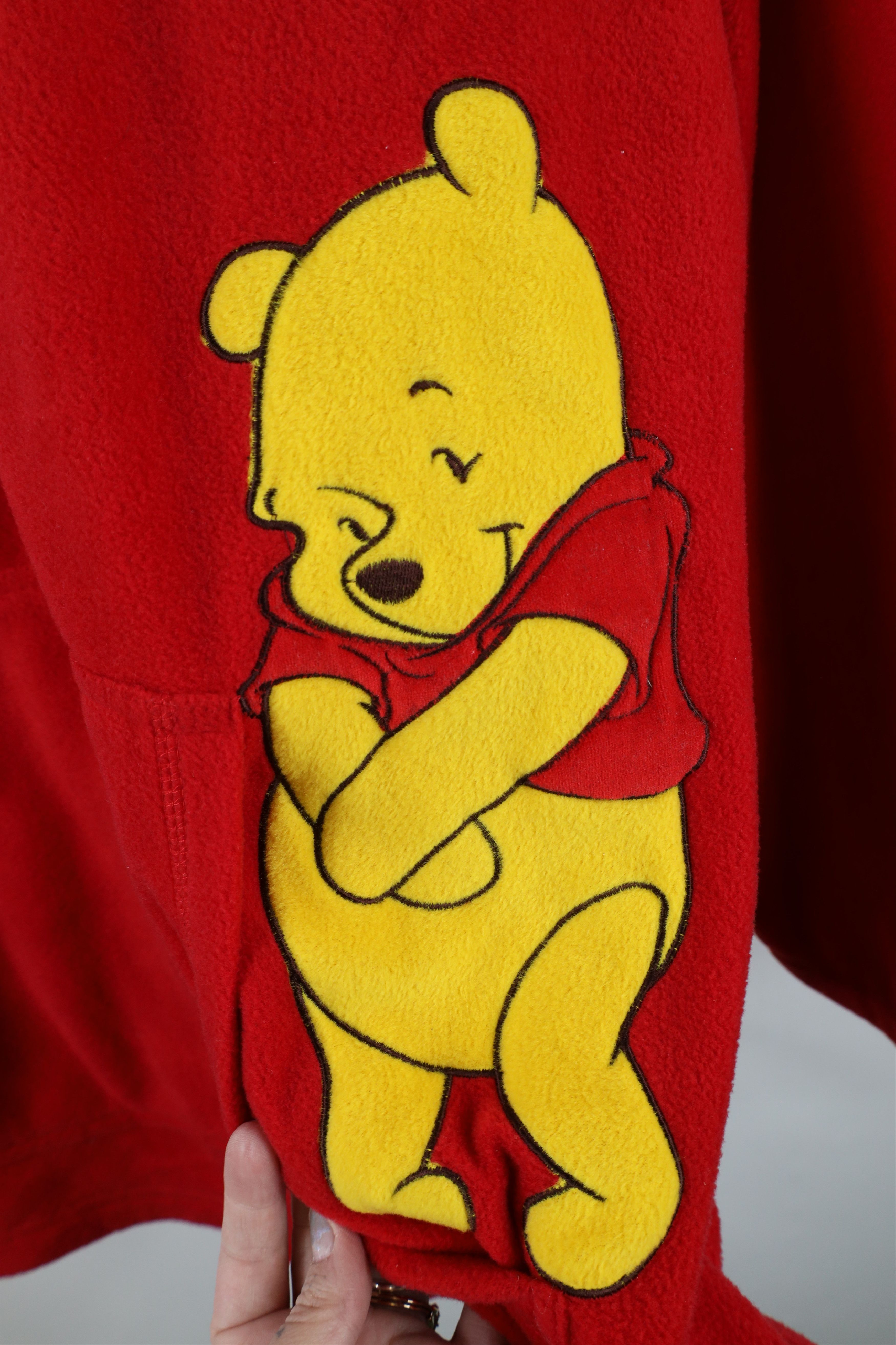 Disney × Vintage Vintage 90s Disney Winnie the Pooh Half Zip Fleece Hoodie Size XXL / US 16-18 / IT 52-54 - 4 Thumbnail