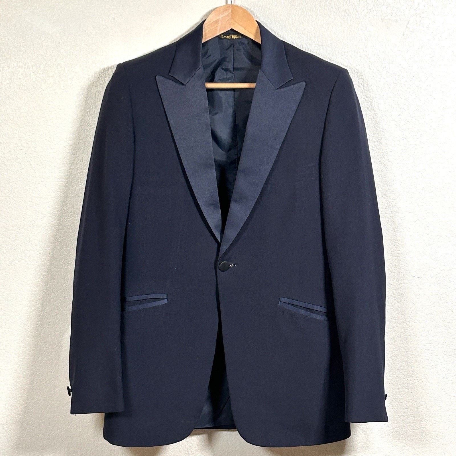 Other Vintage 90s Lord West Navy Tuxedo Jacket Blazer Mens 37R Size 36R - 1 Thumbnail
