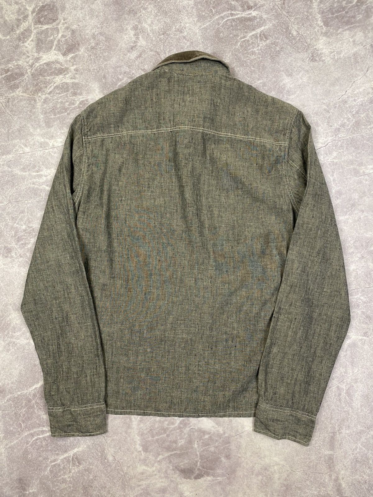 Allsaints AllSaints Linen Multi pocket Shirt with Corduroy Neck Size:S Size US S / EU 44-46 / 1 - 6 Thumbnail