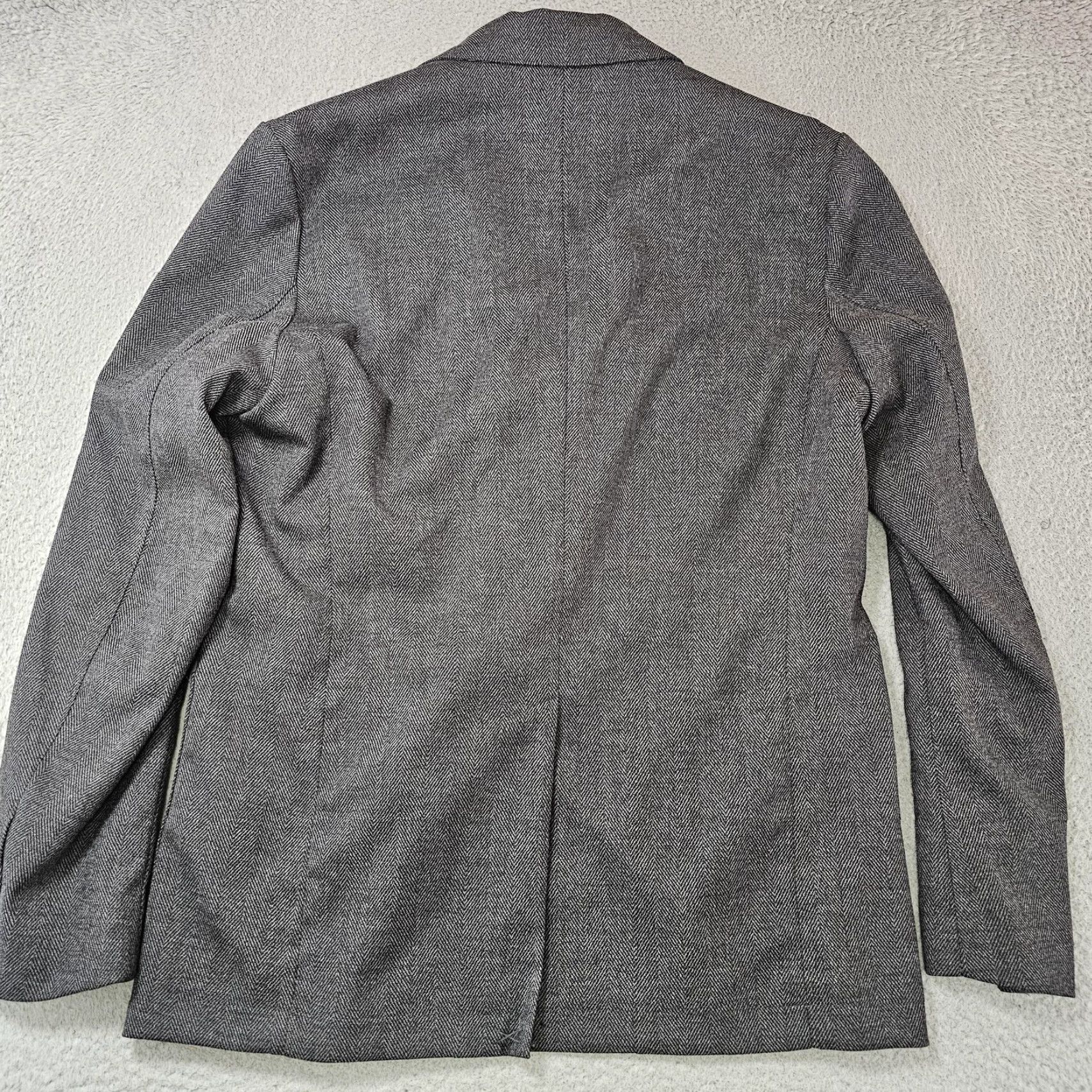 H&M H&M Blazer Sport Coat Mens S Gray Herringbone Tweed Regular Fit Jacket Size 36R - 5 Thumbnail