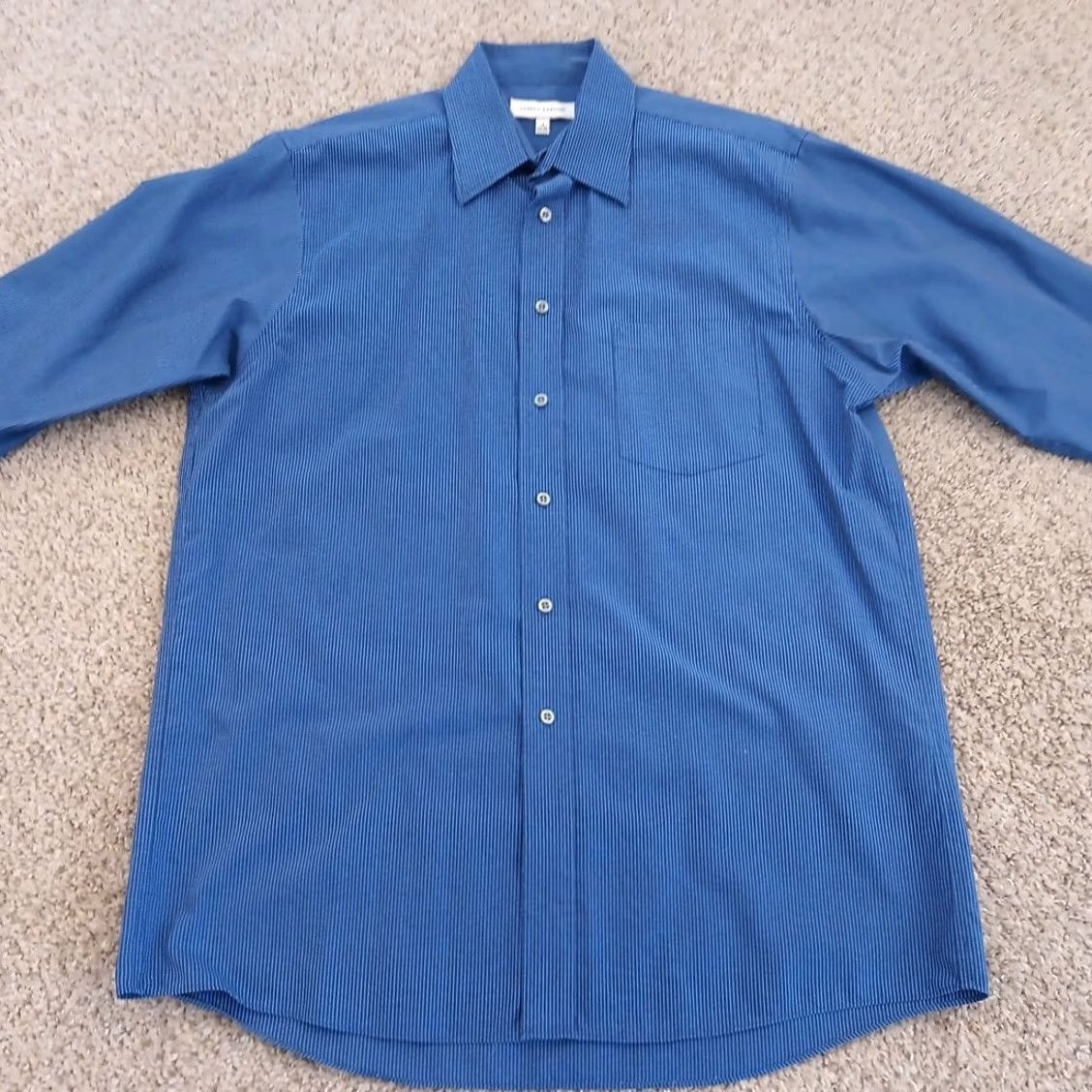 Joseph Abboud Joseph Abboud Shirt Mens Size 16 Blue Striped Long Sleeve Button-Up Cotton Regular Mens Size US L / EU 52-54 / 3 - 4 Thumbnail