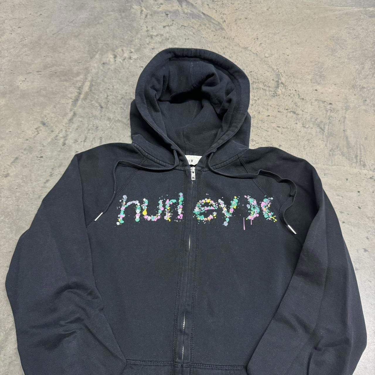 Hurley × Vintage VTG Y2K Hurley Rainbow Speckle Zip Up Hoodie Size M / US 6-8 / IT 42-44 - 2 Thumbnail