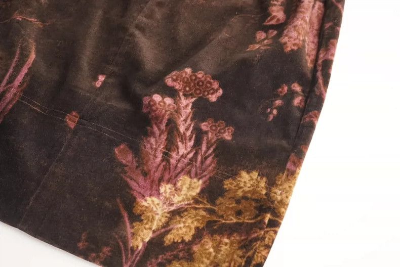 Kenzo KENZO Gilded velvet botanical guide skirt Size 26" / US 2 / IT 38 - 3 Thumbnail