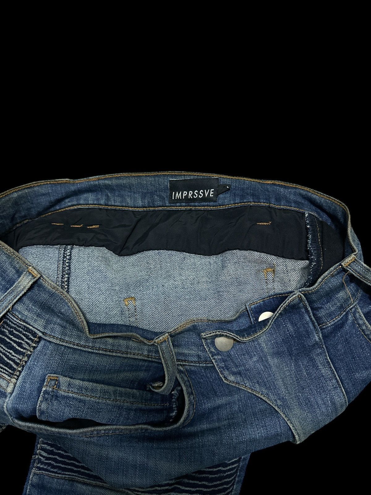 Japanese Brand Biker Jeans💥 Imprssve Balmain Style 💥 Size US 32 / EU 48 - 4 Thumbnail