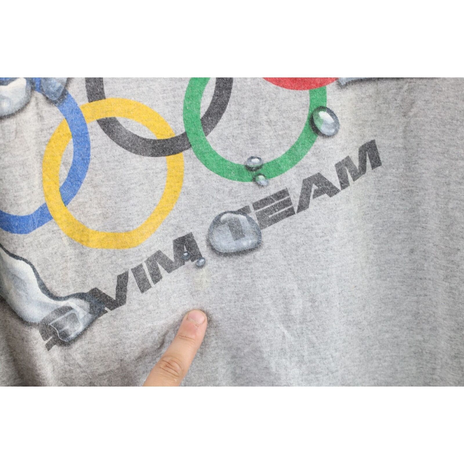 Vintage Vintage 90s Spell Out USA Olympics Swim Team T-Shirt Size US L / EU 52-54 / 3 - 5 Thumbnail