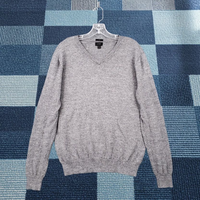 J.Crew J.CREW Sweater Mens L Gray V-Neck Pullover Slim Fit Long Sleeve Knit Shirt Size US L / EU 52-54 / 3 - 1 Thumbnail