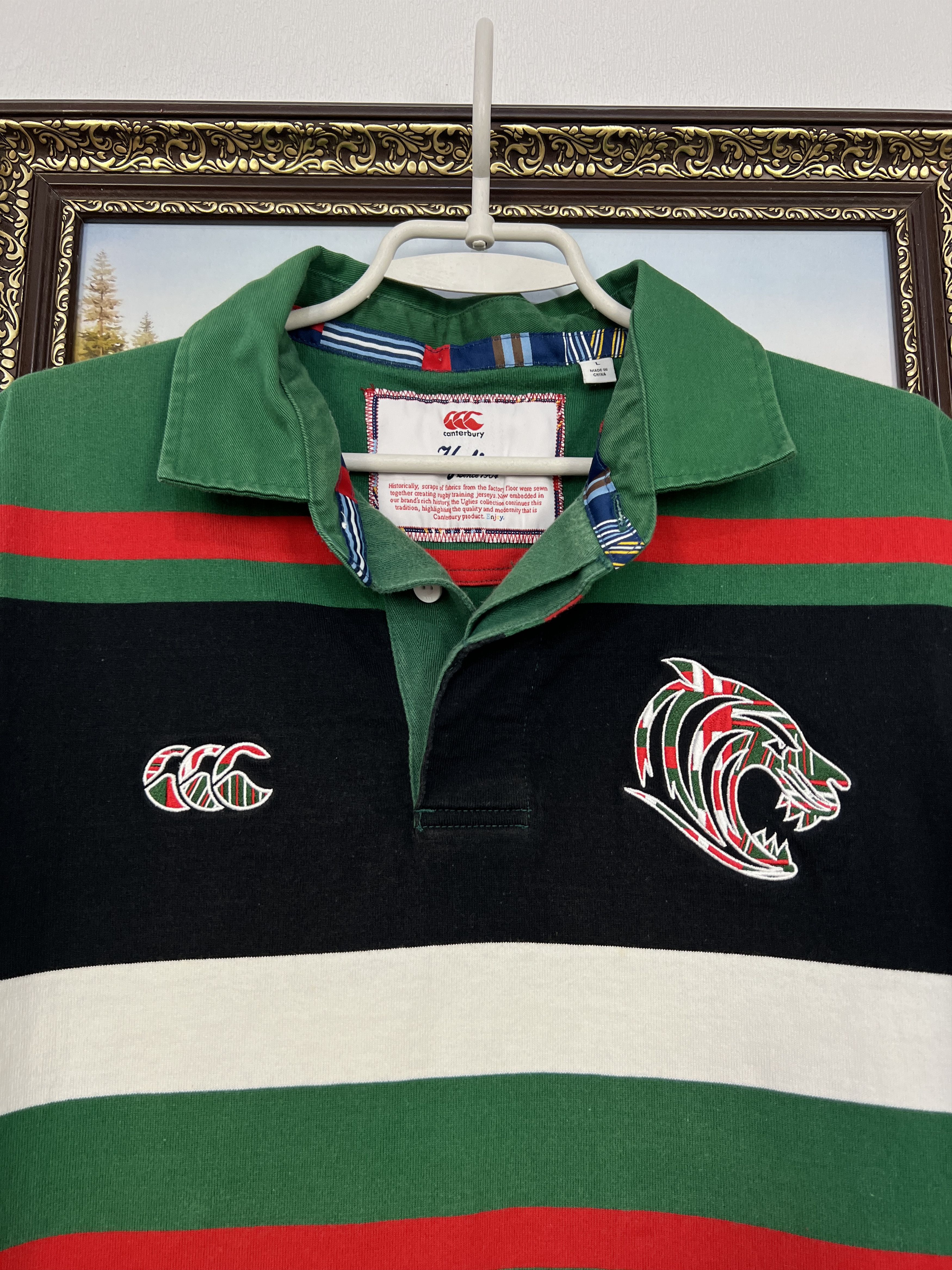 Canterbury of New Zealand Canterbury Leicester Tigers Rugby Union Jersey Mens Polo Size US L / EU 52-54 / 3 - 4 Thumbnail