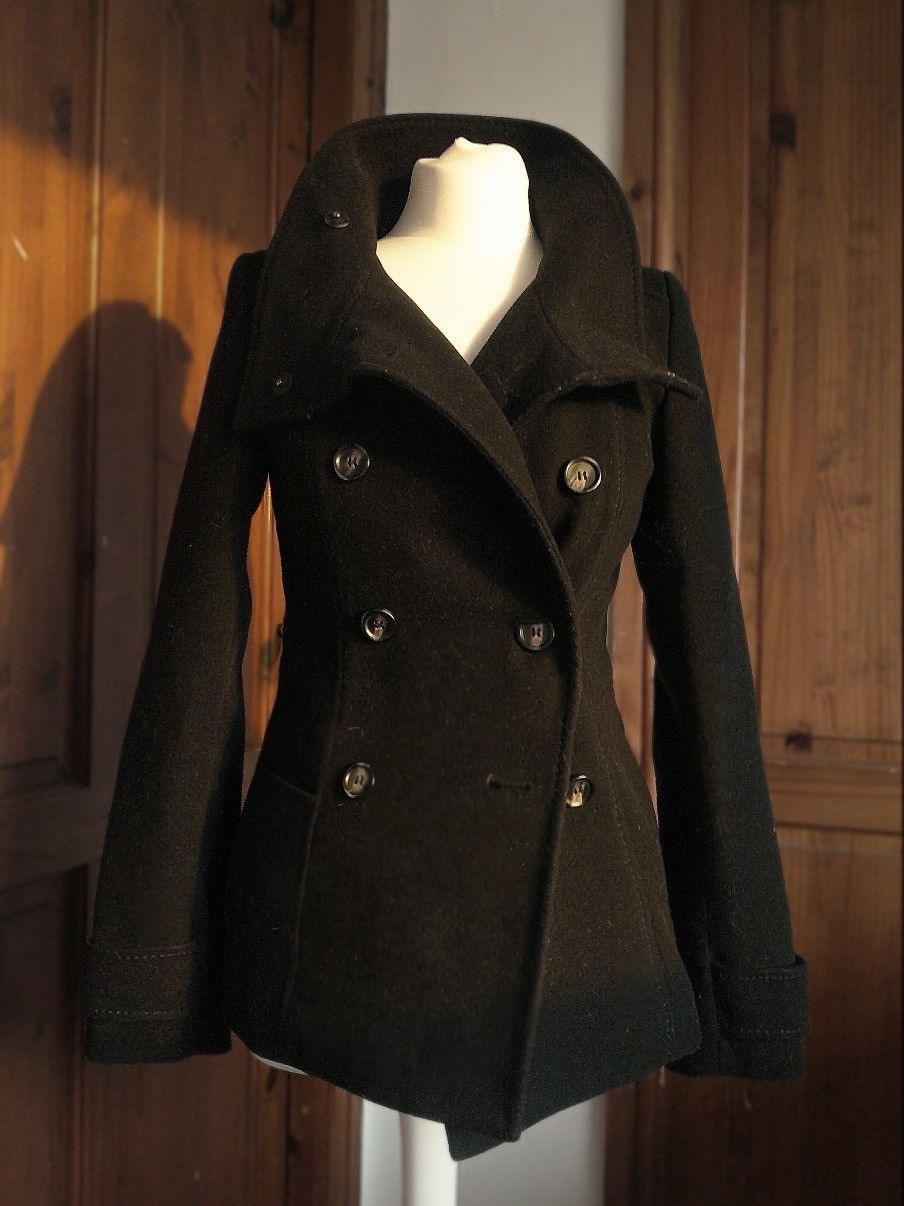 Vintage Black Pea Coat Size XS / US 0-2 / IT 36-38 - 2 Thumbnail