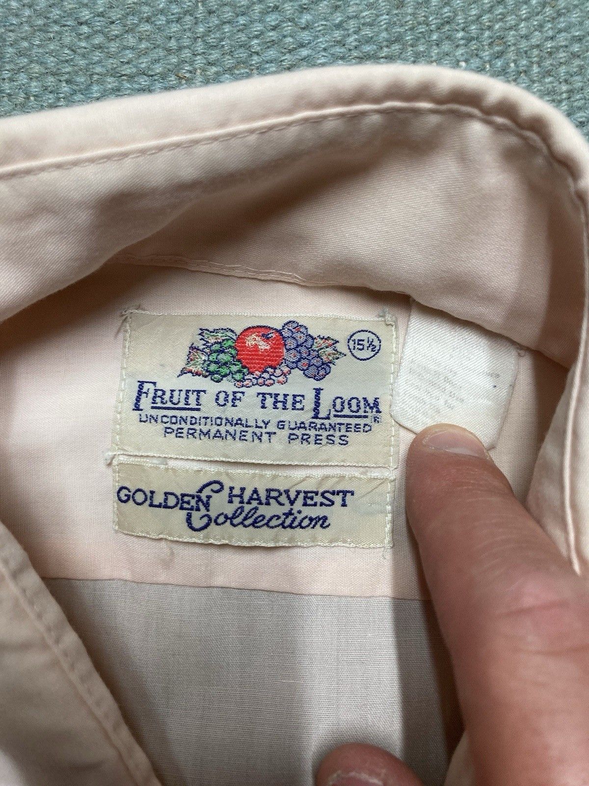 Fruit Of The Loom × Vintage 70s button shirt fruit of the loom light pink men’s medium Size US M / EU 48-50 / 2 - 6 Thumbnail
