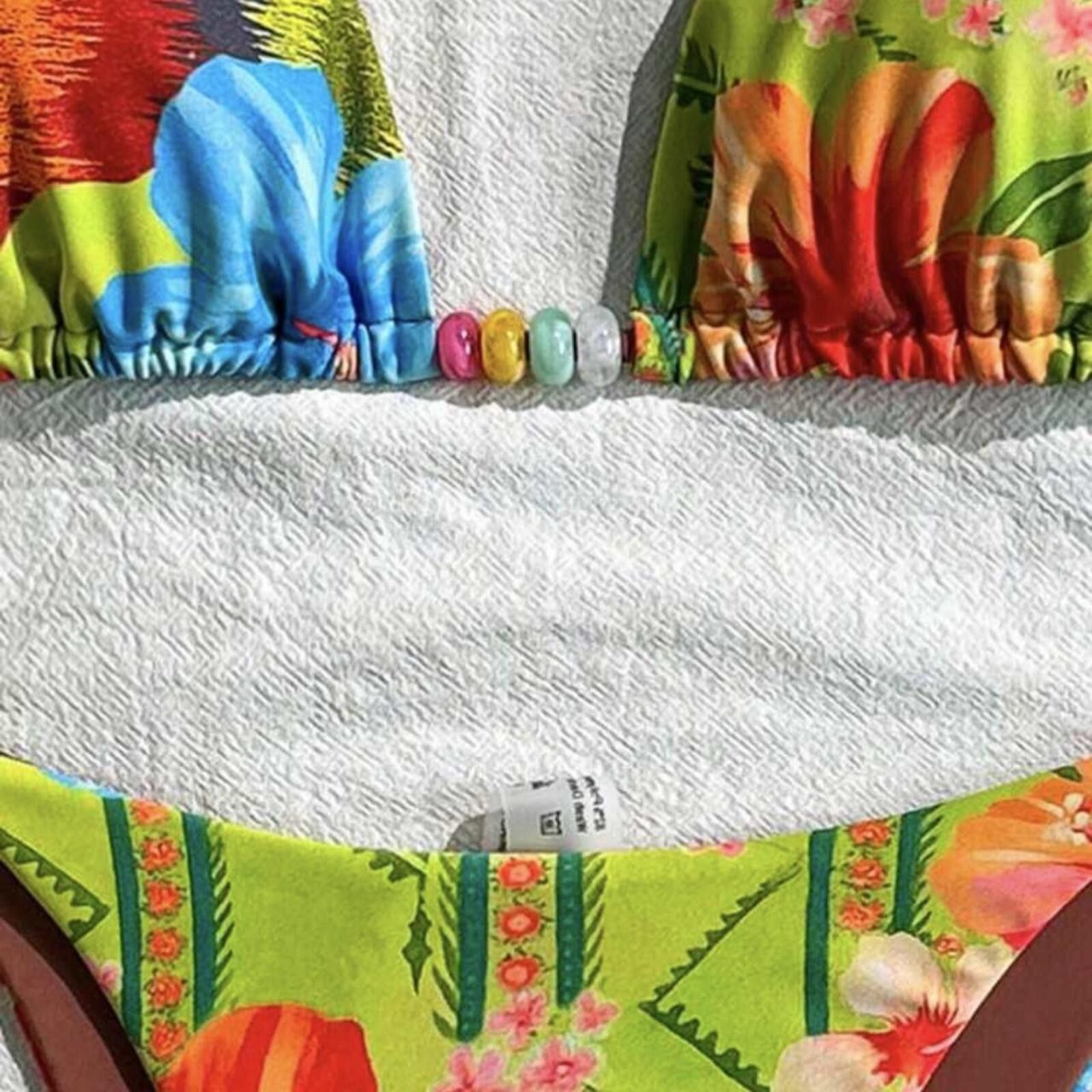 Other Tropical multicoloured bikini set with beads Size ONE SIZE - 3 Thumbnail