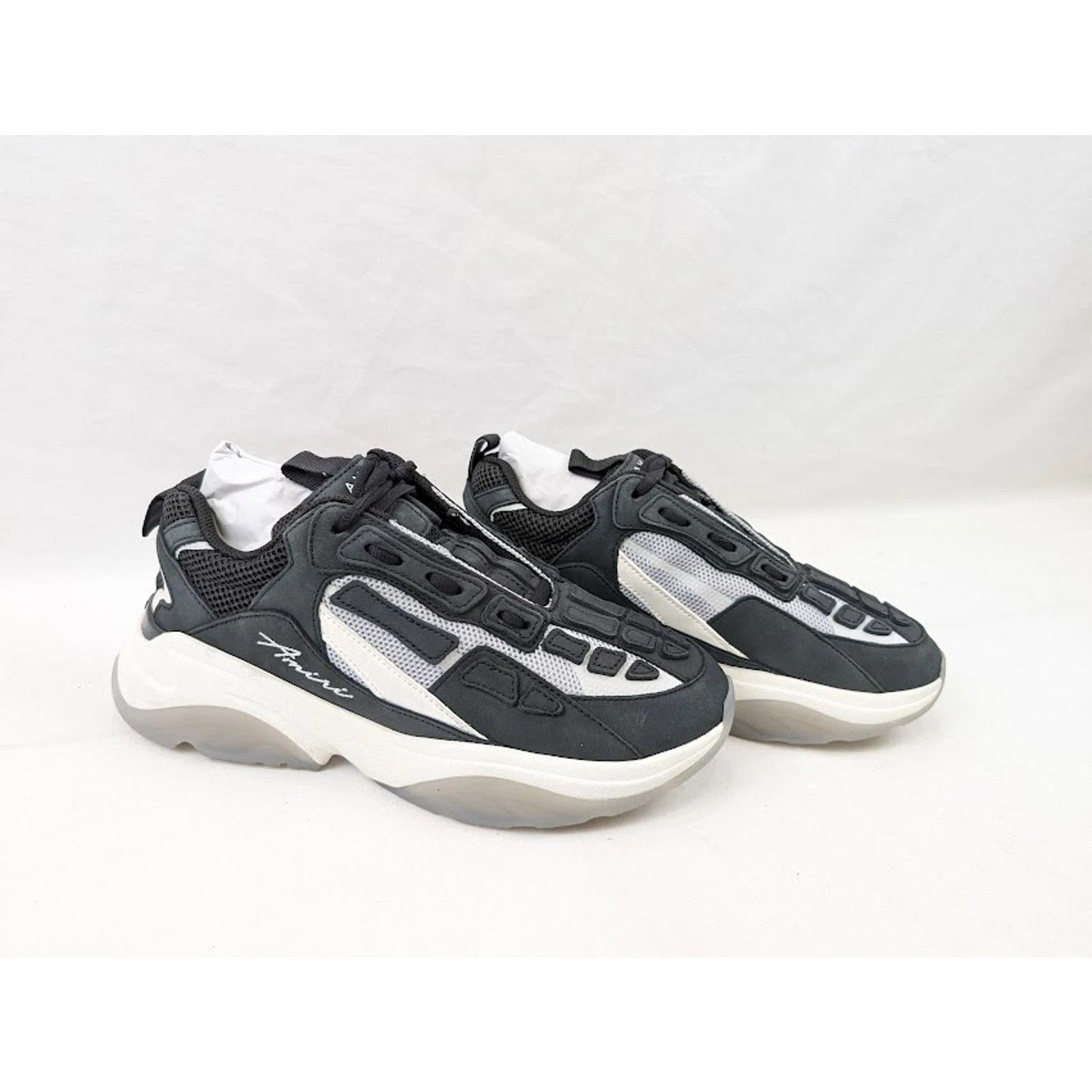 Amiri o1rshd1 Bone Runner Low-Top Sneakers in Black Size US 11 / EU 44 - 12 Thumbnail