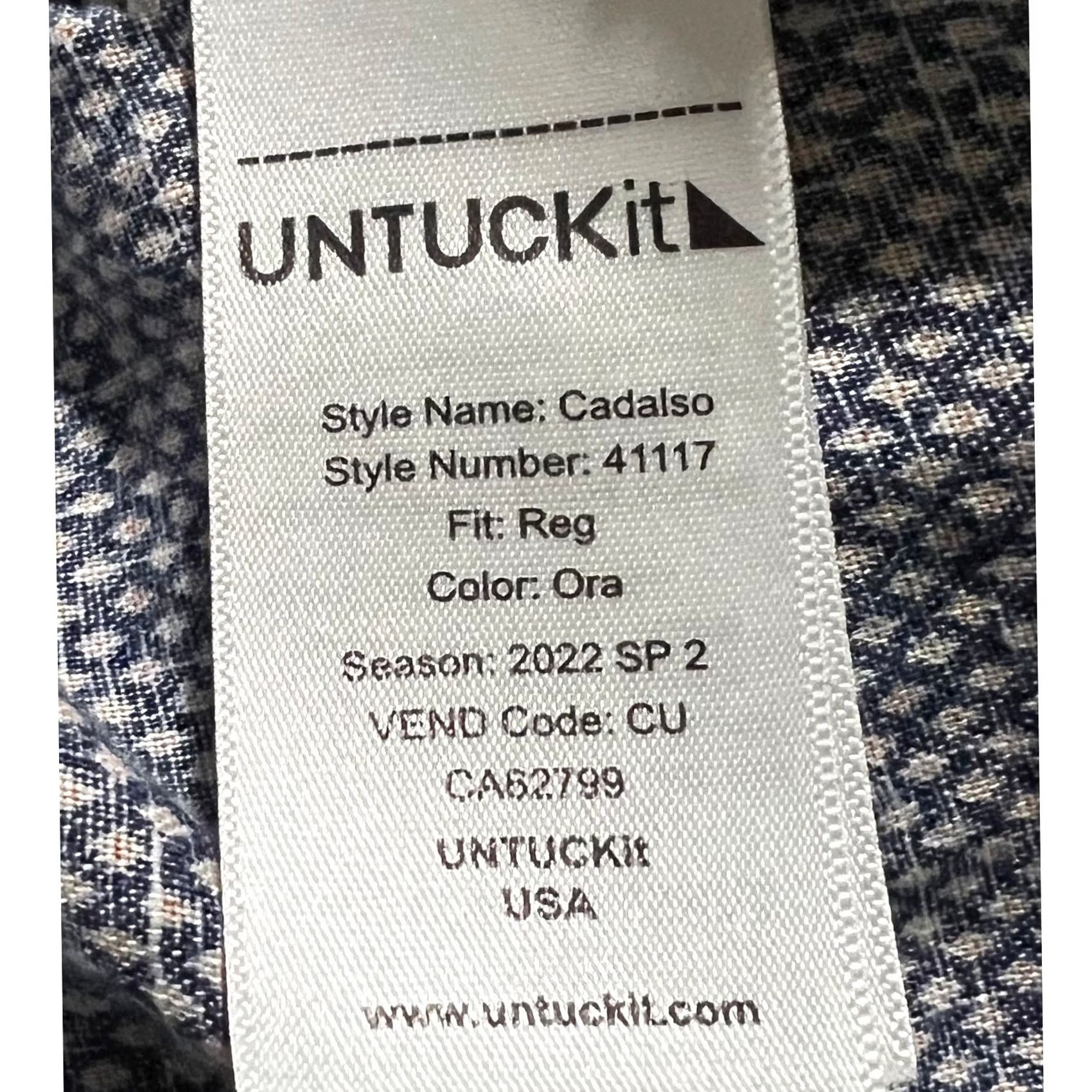 UNTUCKit VINTAGE UnTuckIt Shirt Blue Mens 2XL Linen Button Front Pocket XX-Large Shirt Button-Up Breathable Lightweight Casual Beach Size US XXL / EU 58 / 5 - 7 Thumbnail