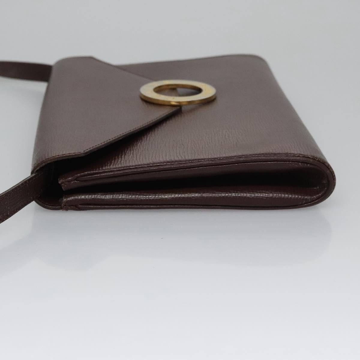 Celine CELINE Circle Shoulder Bag Leather Brown Gold Size ONE SIZE - 5 Thumbnail