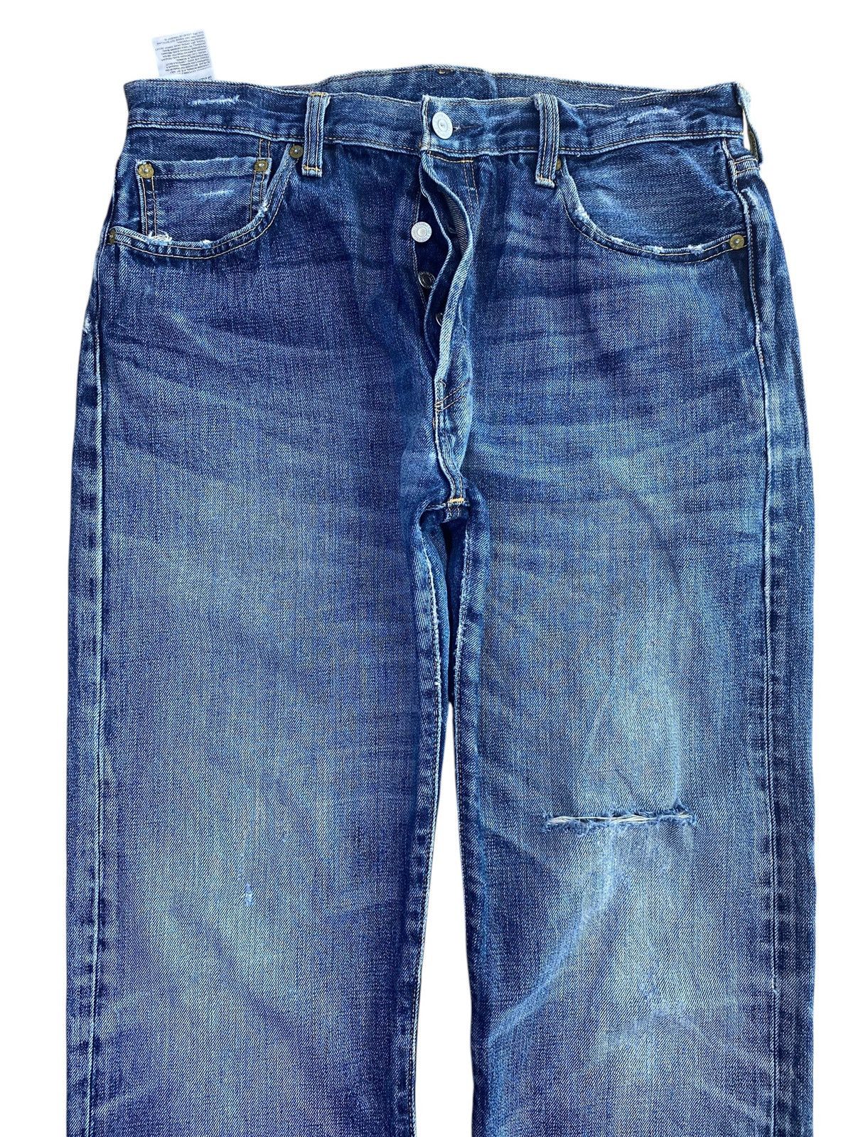 Levi's Vintage Levi’s 501 Faded Wash Whiskers Style Ripped Jeans Size US 32 / EU 48 - 2 Thumbnail