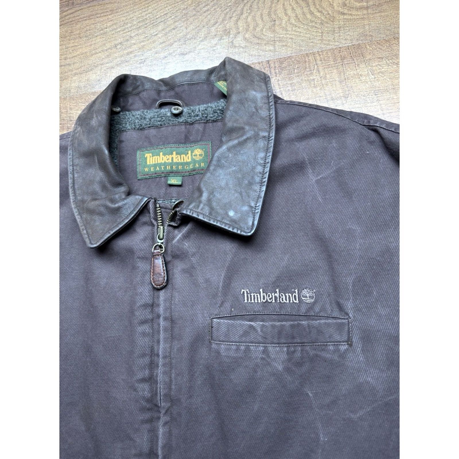 Timberland Timberland Weathergear Chore Jacket Coat Vintage Trucker XL Brown Leather Size US XL / EU 56 / 4 - 6 Thumbnail