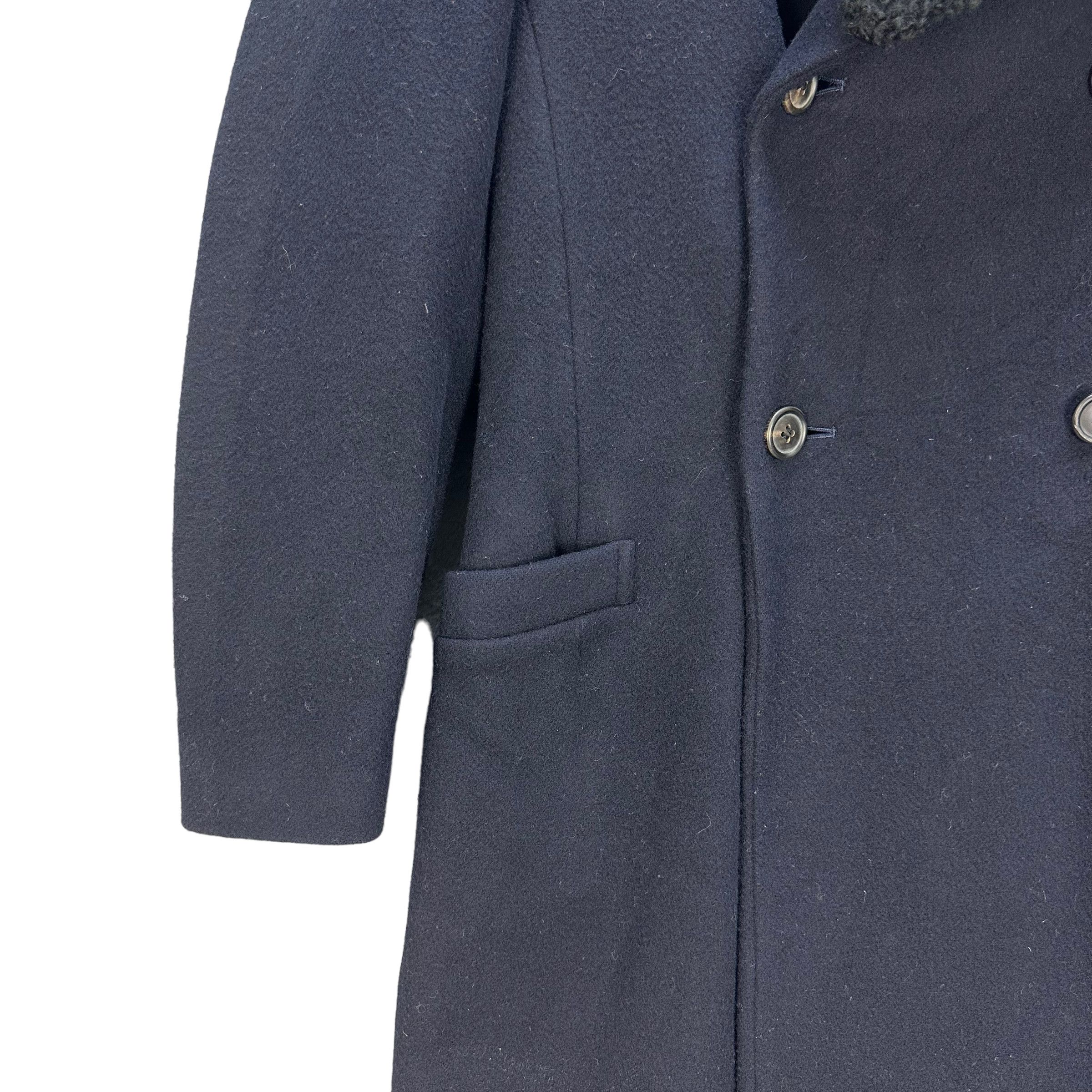 Y's Y's AW1999 SHERPA NECK SHAWL WOOL OVERCOAT #7785-176 Size S / US 4 / IT 40 - 4 Thumbnail