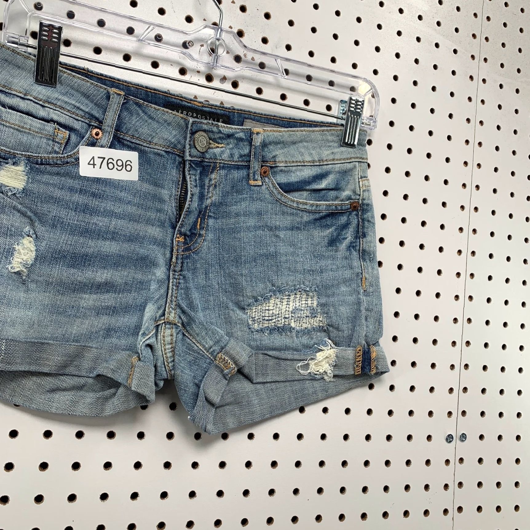 Vintage Aéropostale Denim Bermuda Shorts Womens 0 Blue Distressed Cuffed Hem 28x3 Size 25" / US 0 / IT 36 - 6 Thumbnail