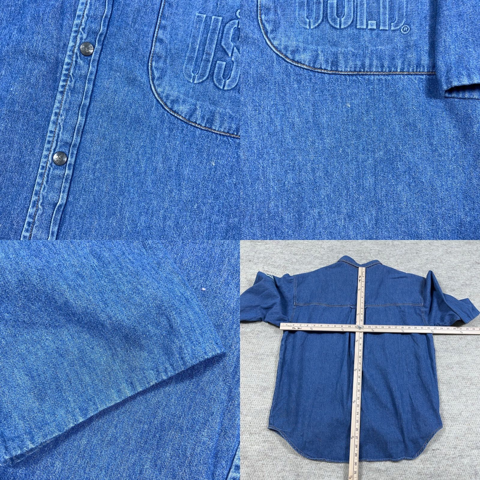 Denime Vintage Get Used Denim Shirt Men L Blue 80s 90s Cowboy Western Classic Shirt Boys Mens Size US L / EU 52-54 / 3 - 8 Thumbnail