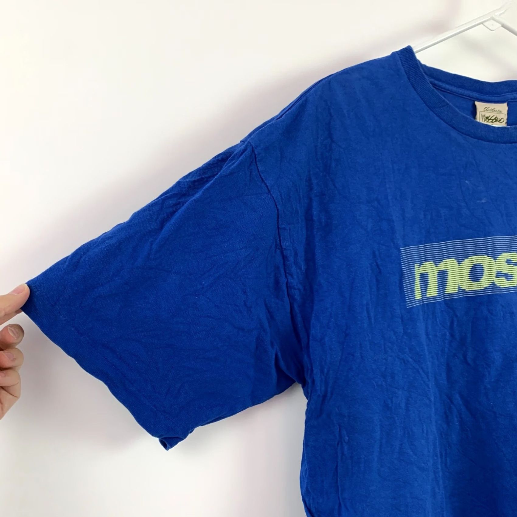 Mossimo Mossimo Blue Yellow Limited Edition Graphic Short Sleeve Tee T-Shirt L Mens 90s Classic Logo Crew Neck Cotton Summer 80s? Size US L / EU 52-54 / 3 - 2 Thumbnail