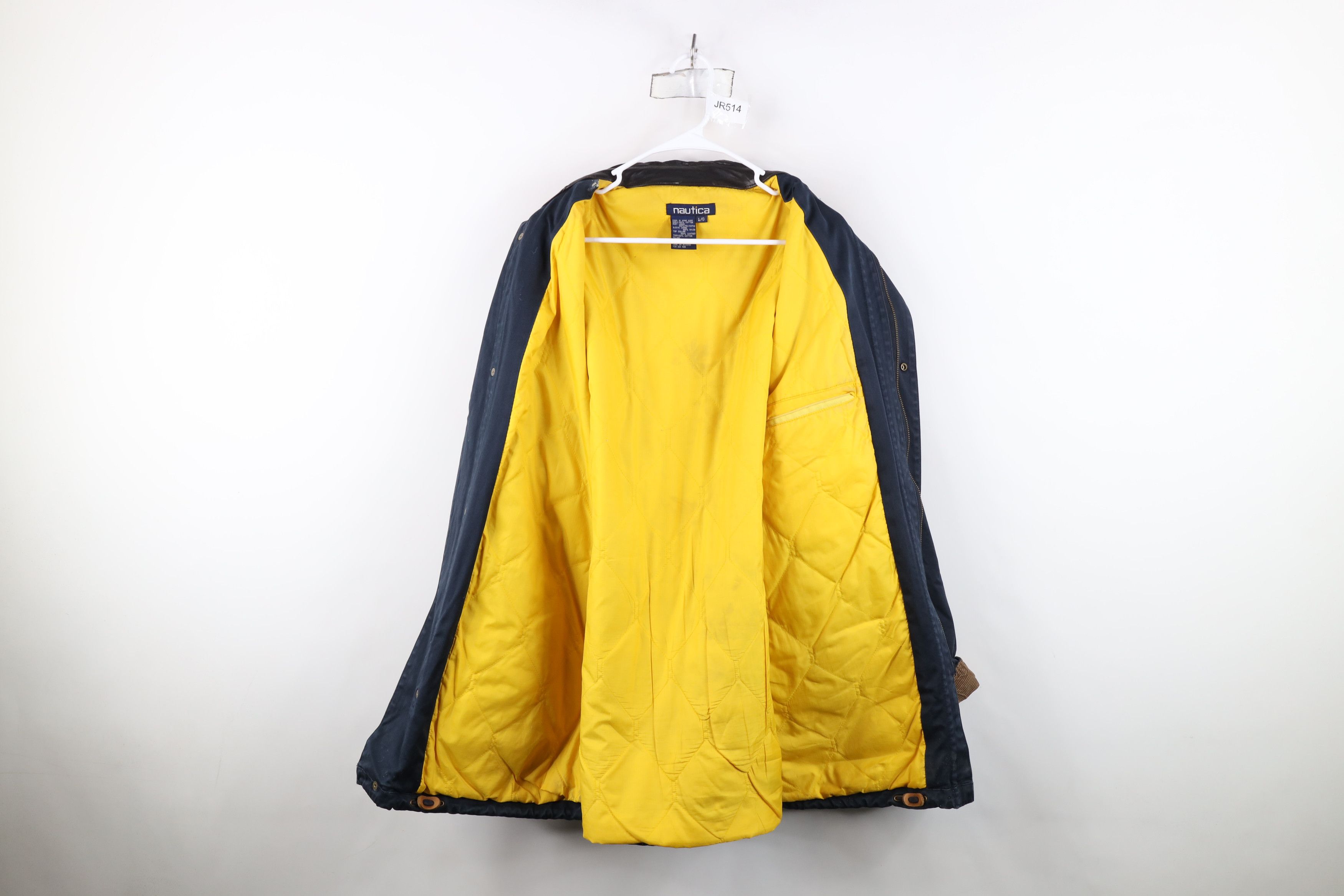 Nautica Vintage 90s Nautica Quilted Leather Collar Chore Barn Jacket Size US L / EU 52-54 / 3 - 10 Thumbnail
