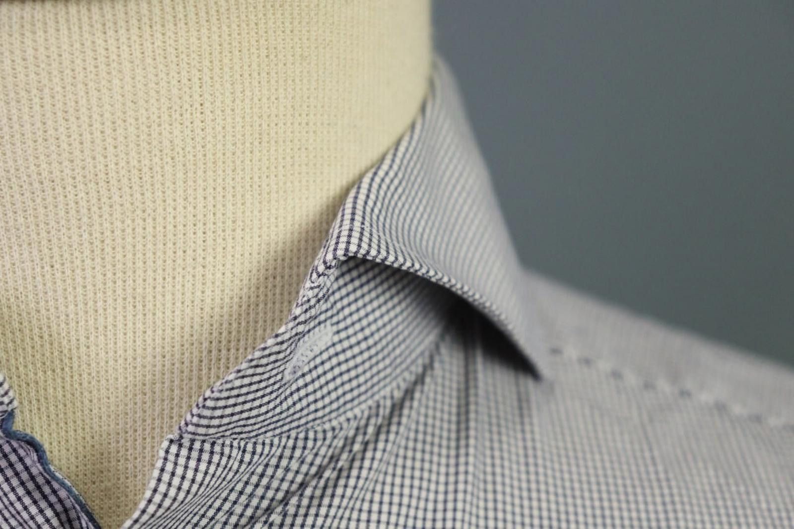 Eton Eton Super Slim Blue Check Button Down Shirt Size 39 / 15.5 Size US M / EU 48-50 / 2 - 8 Thumbnail