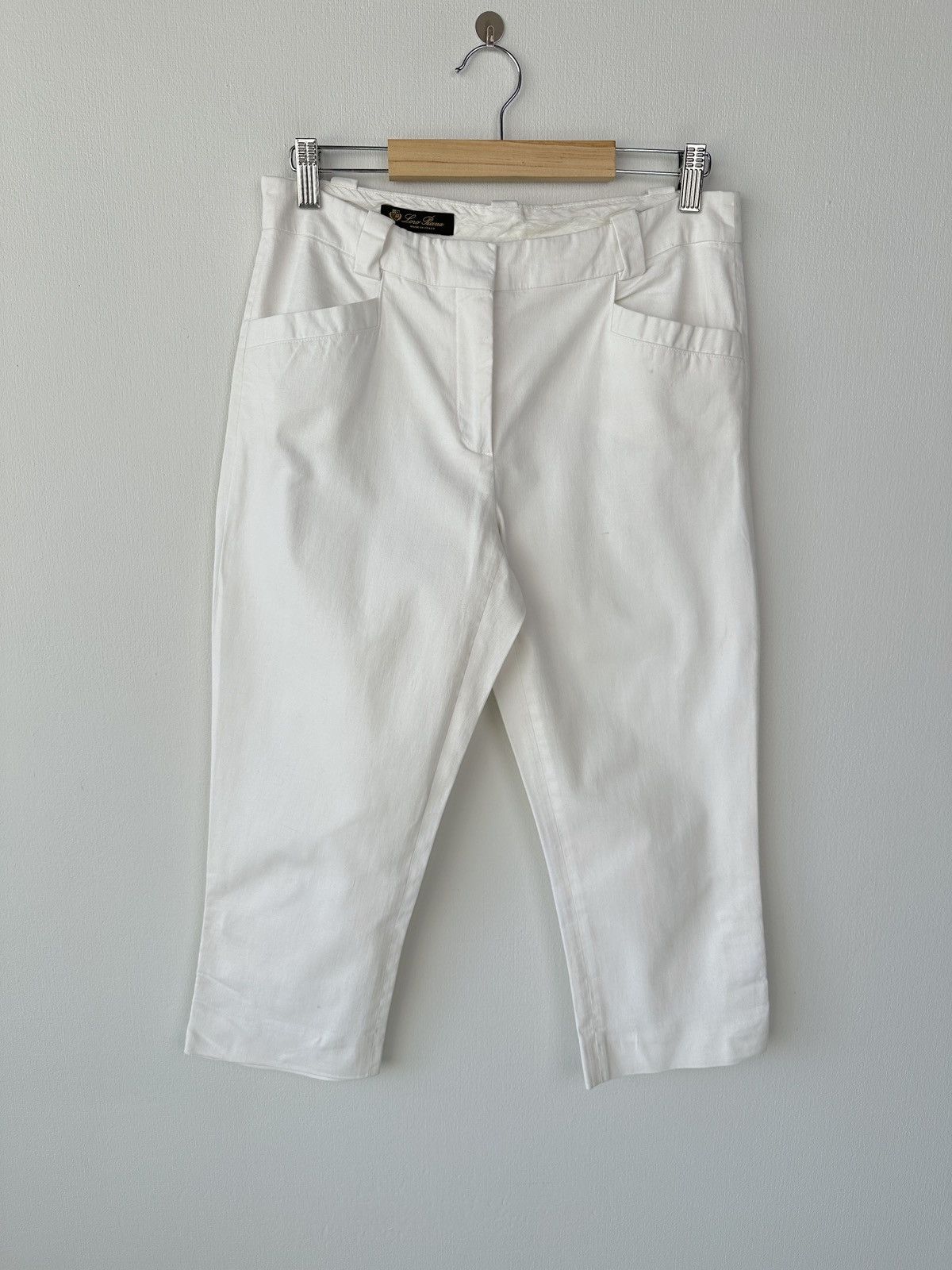 Loro Piana LORO PIANA White Cotton Capri Trousers Women’s size 44 Size 30" / US 8 / IT 44 - 1 Thumbnail