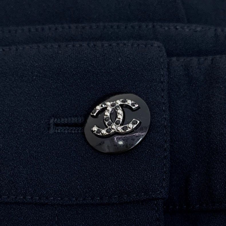 Chanel Chanel Casual wide-leg trousers with black logo buckle Size 24" / US 00 / IT 34 - 5 Thumbnail