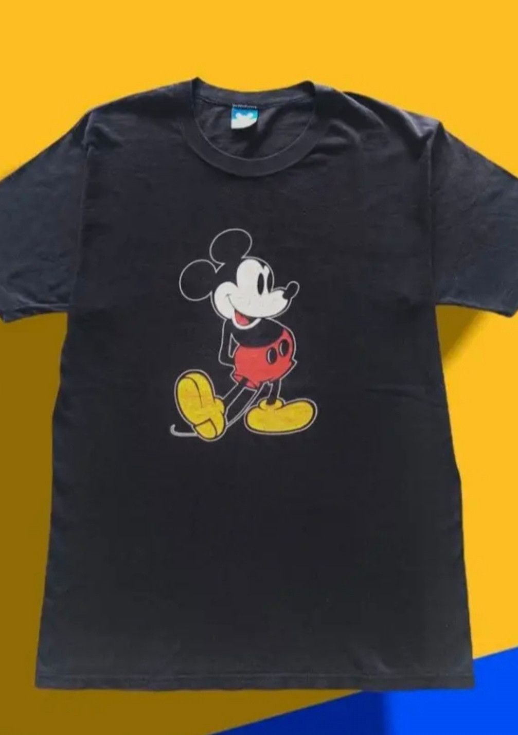 Mickey Mouse 🔥Vintage 80's Rare Mickey Mouse Blue Bar Tag Size US XL / EU 56 / 4 - 2 Thumbnail