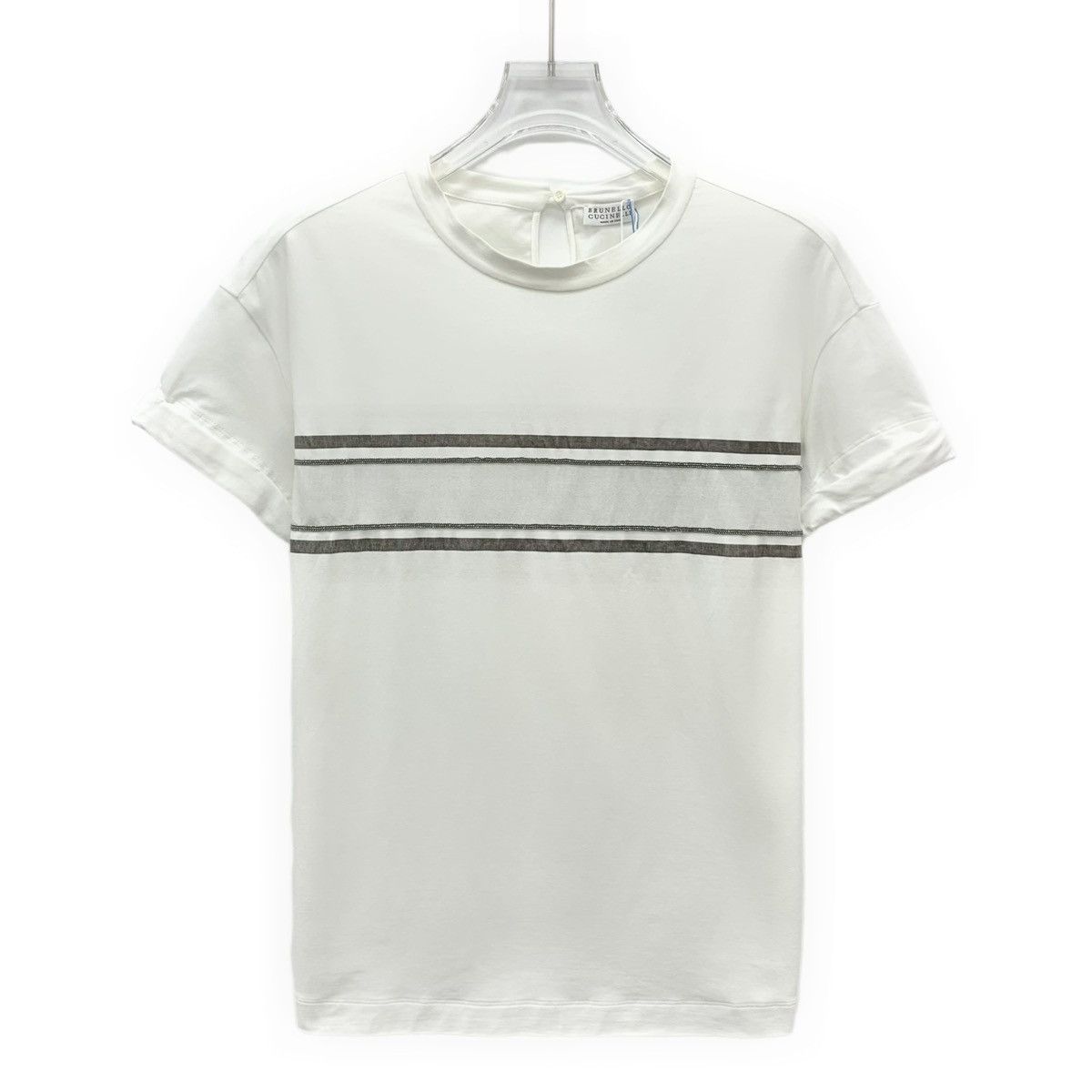Brunello Cucinelli Brunello Cucinelli Striped Beaded Short Sleeve T-shirt K26WX Size XS / US 0-2 / IT 36-38 - 1 Thumbnail