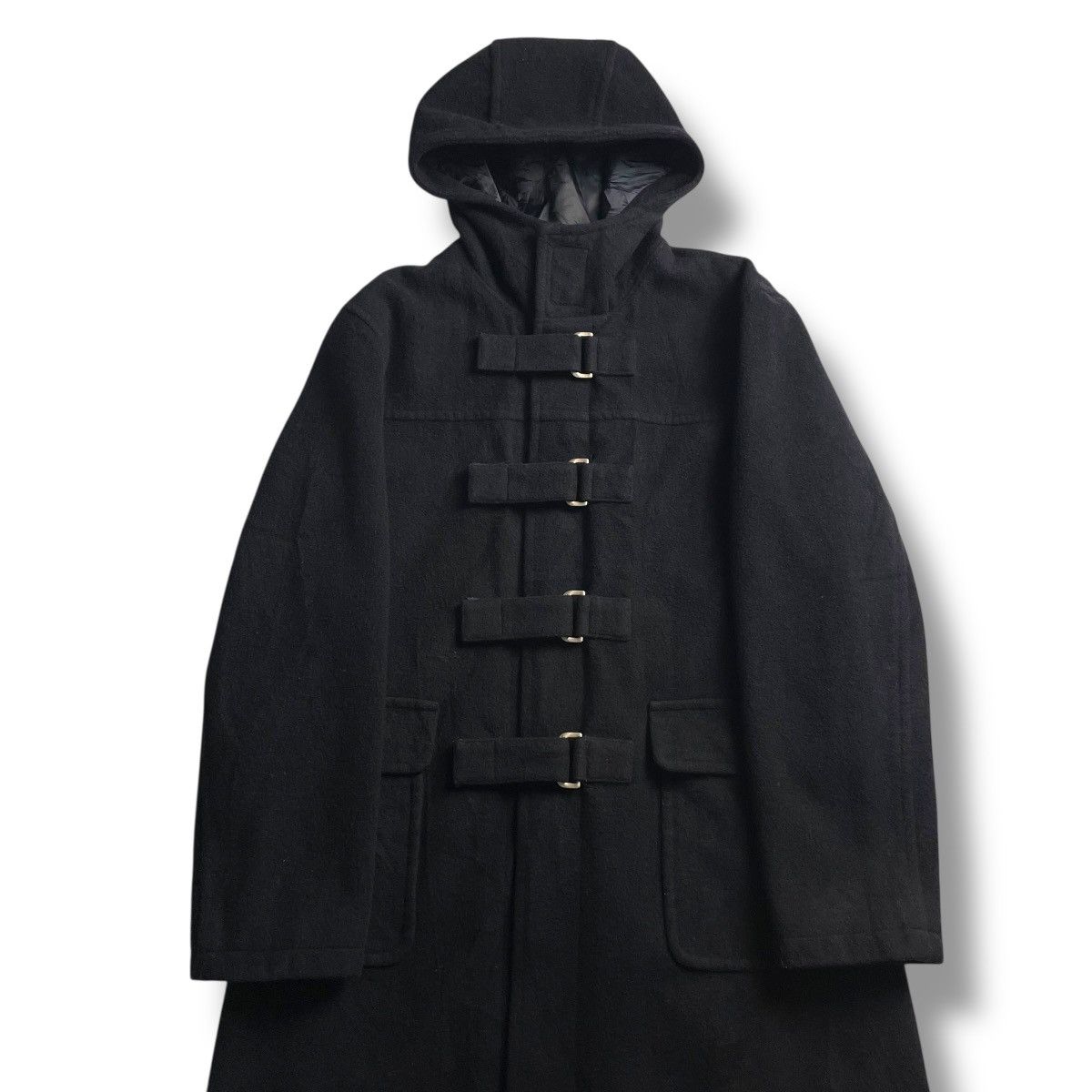 If Six Was Nine 🇯🇵 PPFM METAL BUCKLE STRAP PUNK GOTHIC LONG HEAVY COAT JACKET Size US L / EU 52-54 / 3 - 9 Thumbnail